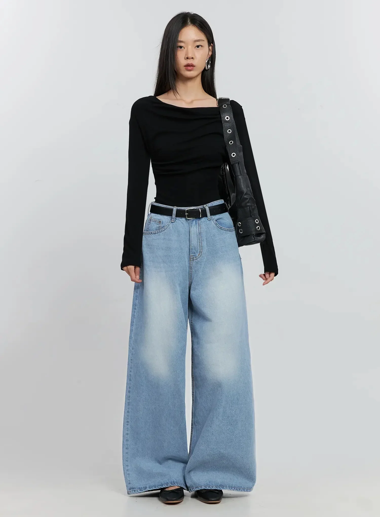 Ramos Washed Wide-Leg Jeans IS516 - Image 15