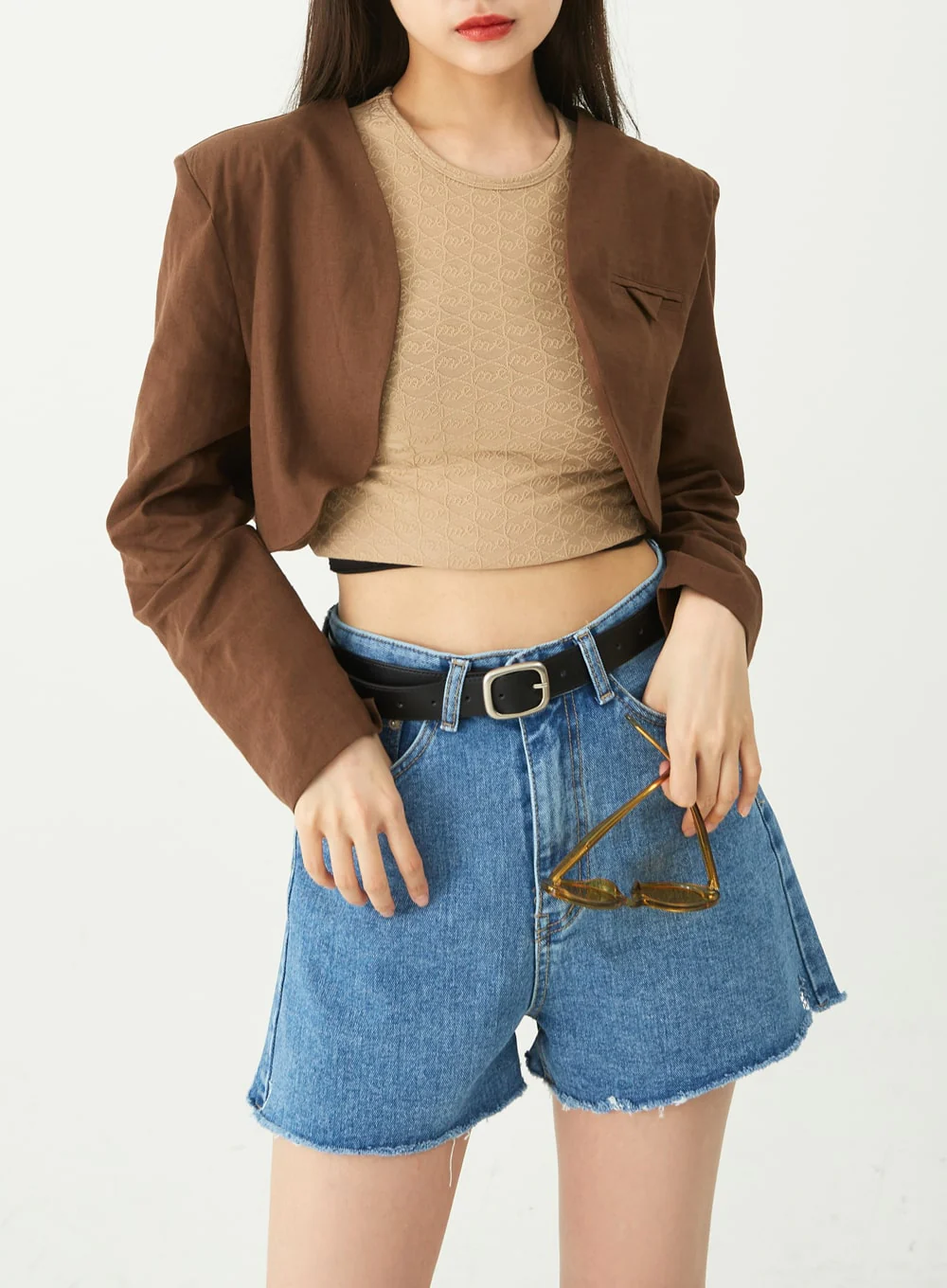 Raw Hem Denim Shorts CU5 - Image 11