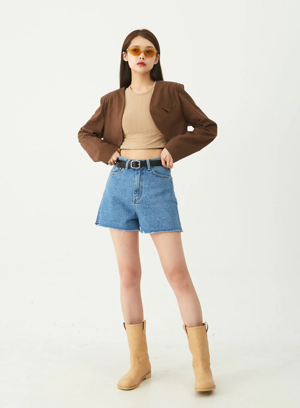 Raw Hem Denim Shorts CU5 - Image 4