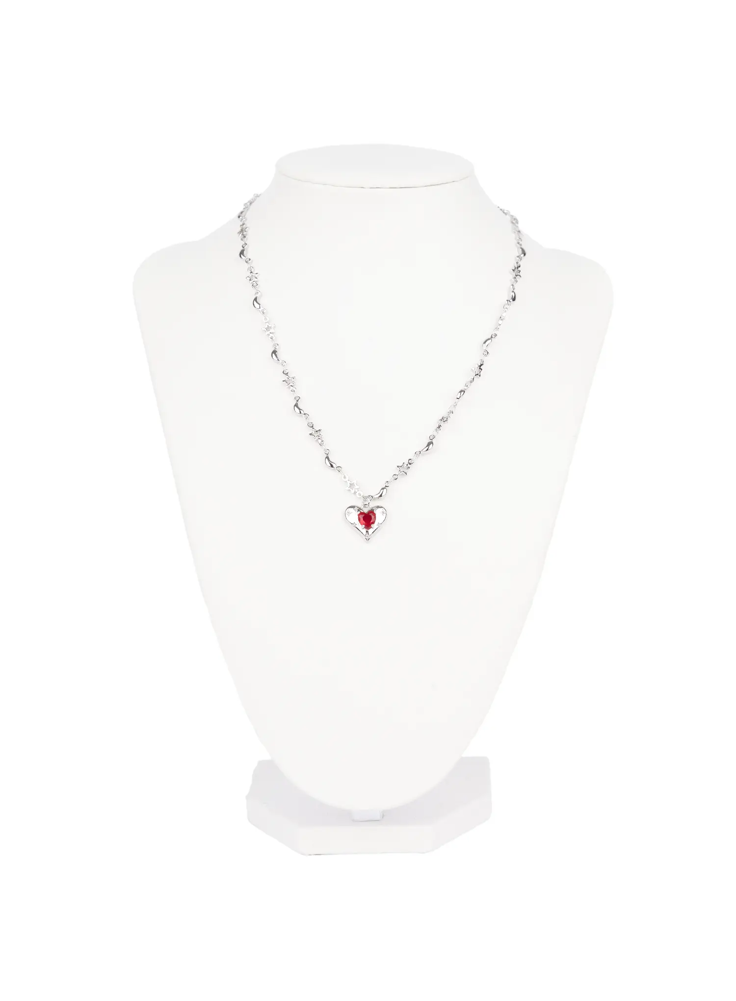 Red Heart Pendant Necklace CJ523 - Image 4