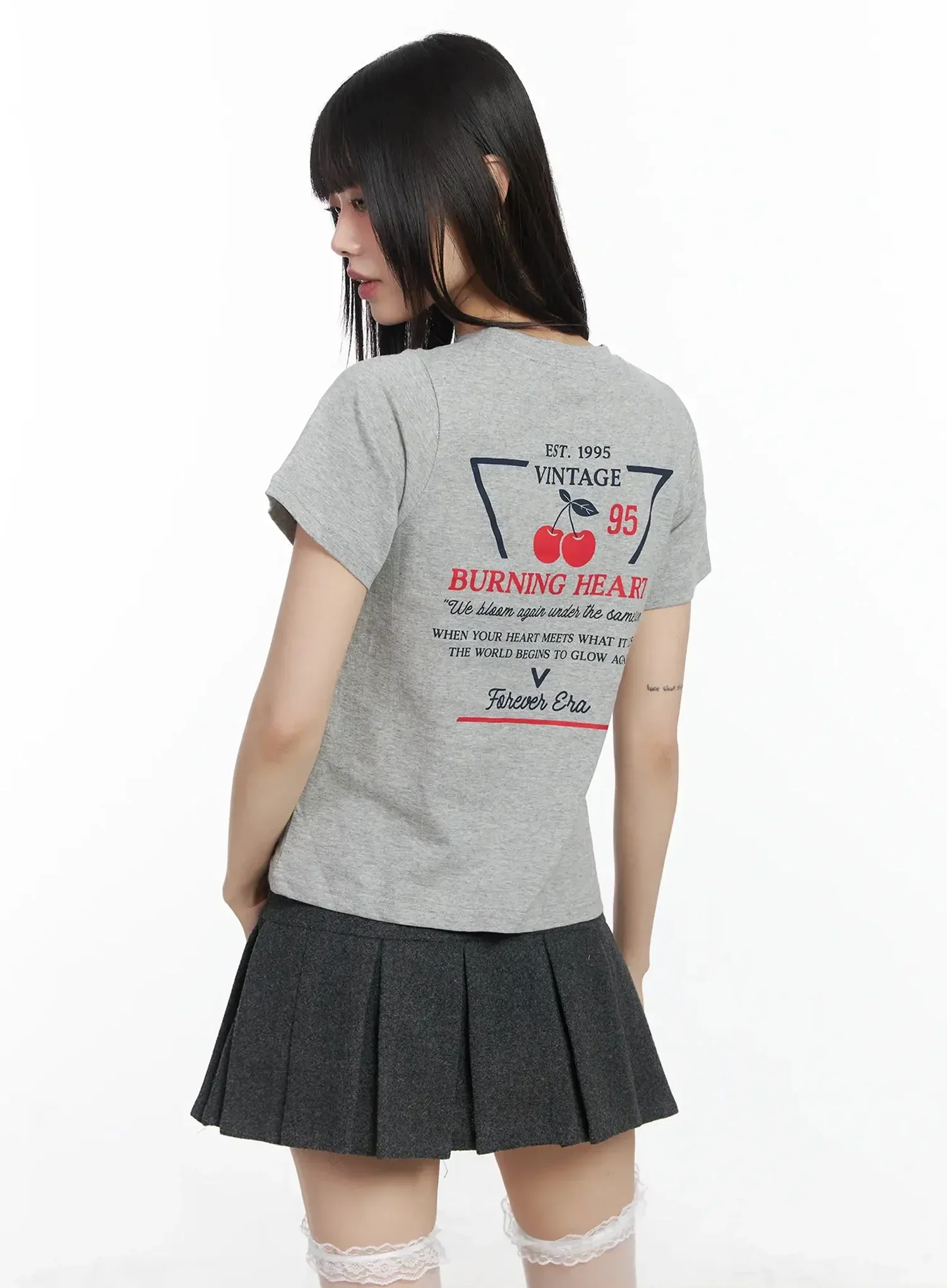 Retro Cherry Semi-Crop Tee F516 - Image 13