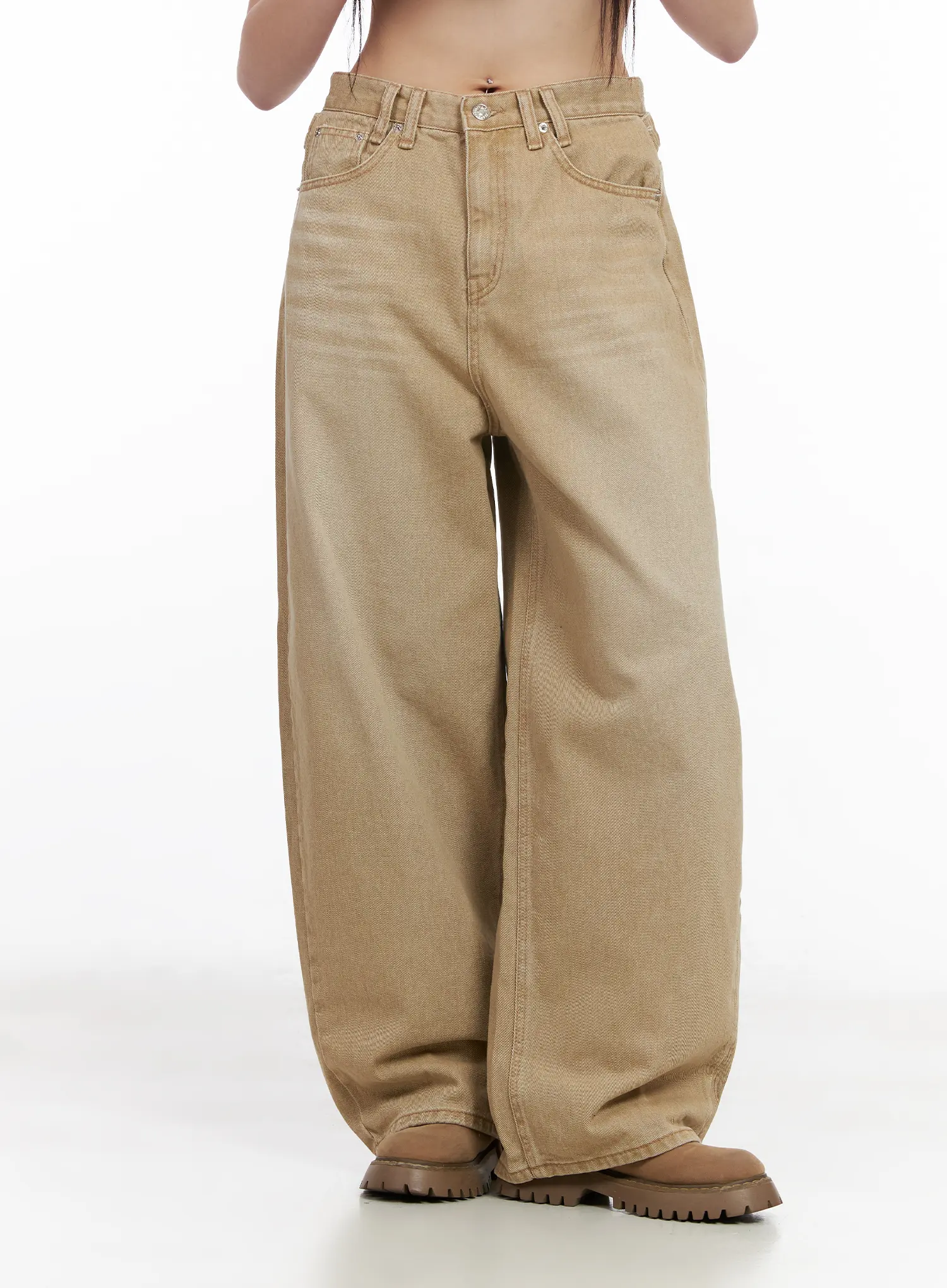 Retro Washed Wide-Leg Pants CM513 - Image 3