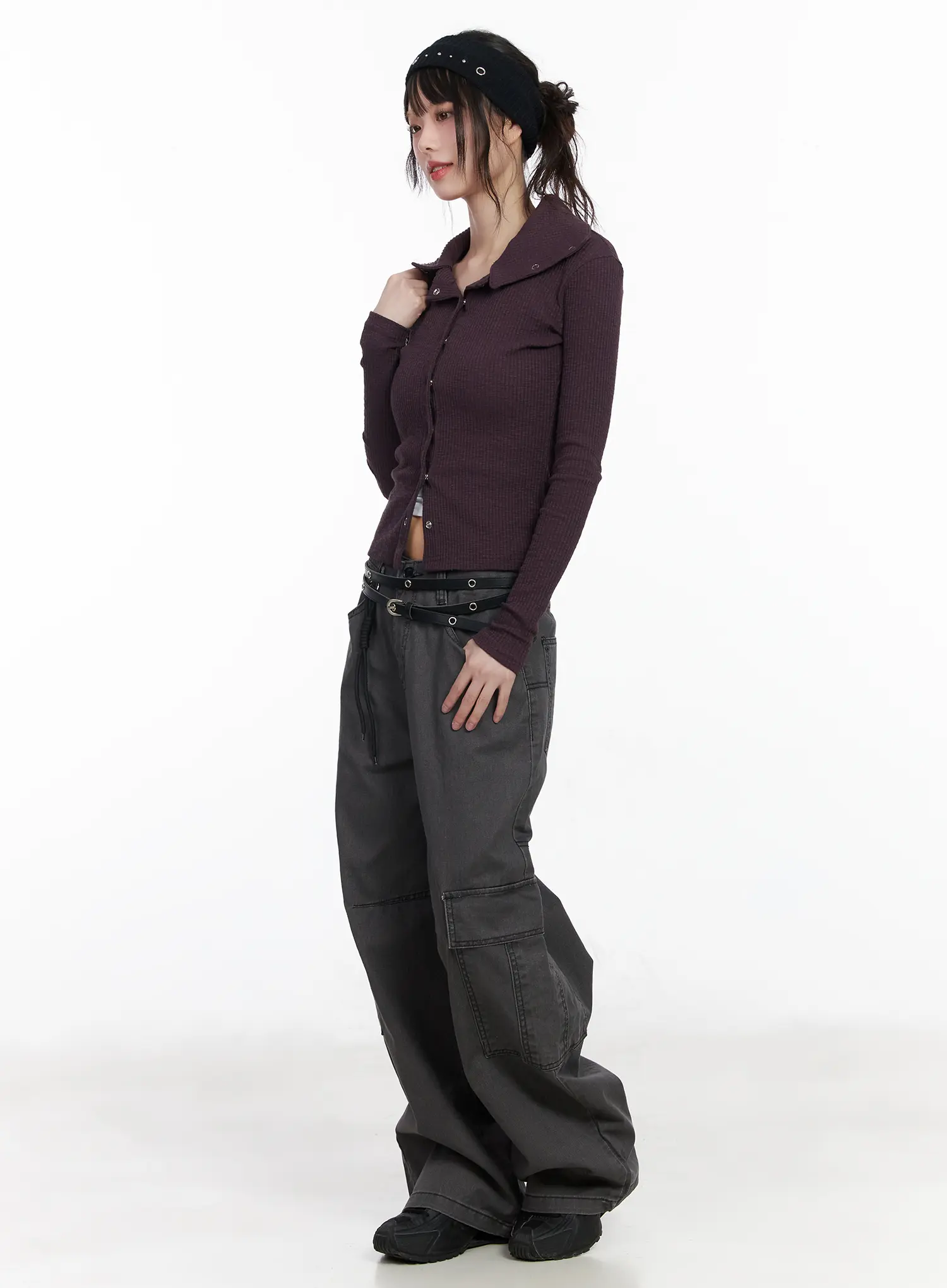 Ribbed Button-Up Knit Cardigan CM526 - Image 8