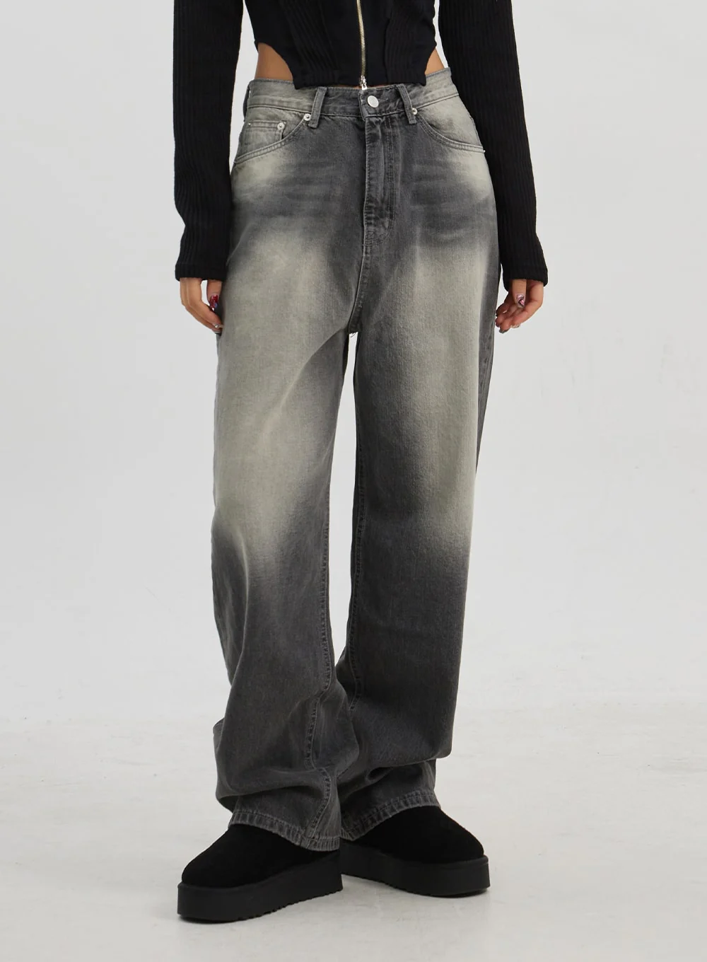 Ribbed Cropped Zip-Up Hoodie CJ330 - Image 11