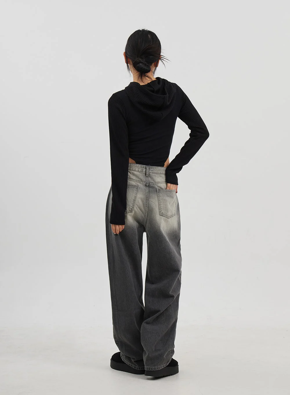 Ribbed Cropped Zip-Up Hoodie CJ330 - Image 12