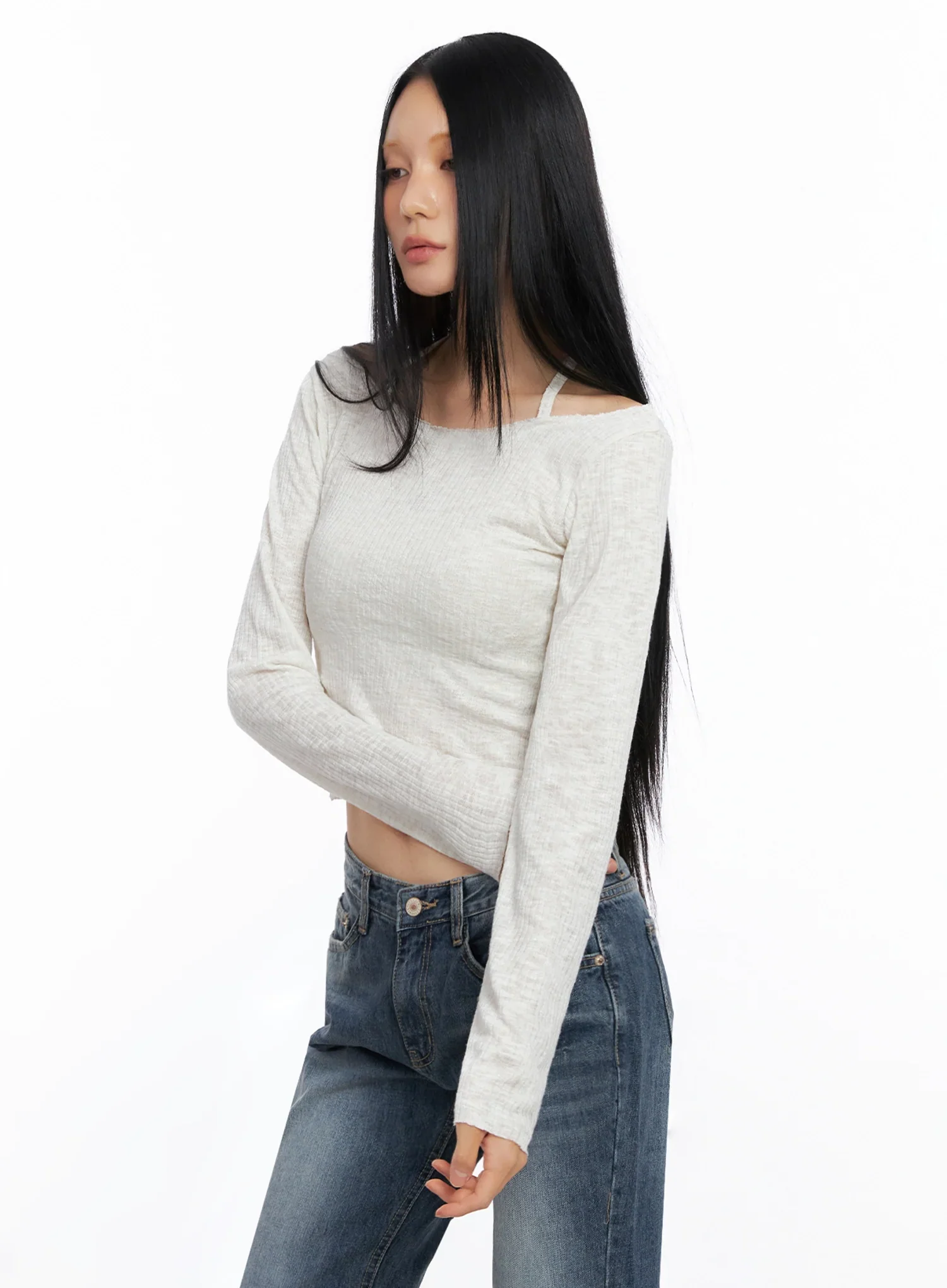 Ribbed Halterneck Top IO516 - Image 14