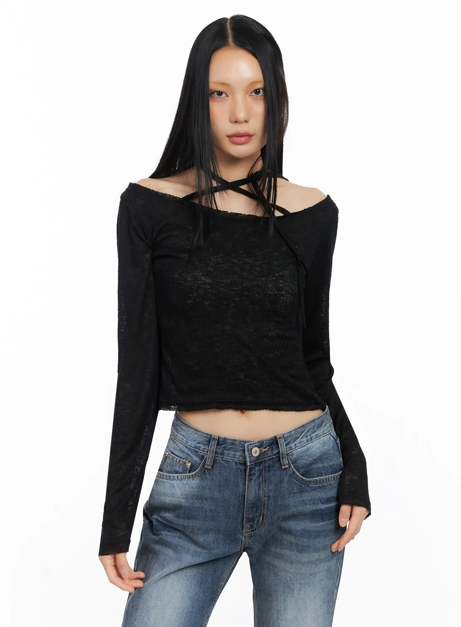 Ribbed Halterneck Top IO516 - Image 15