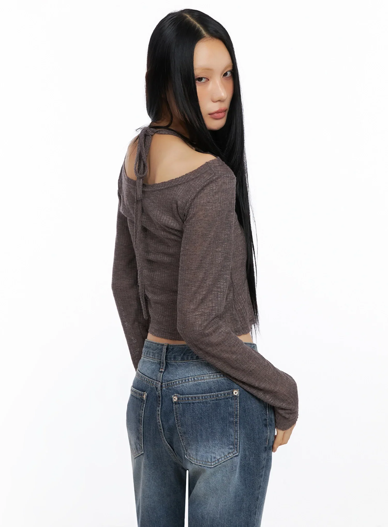Ribbed Halterneck Top IO516 - Image 2