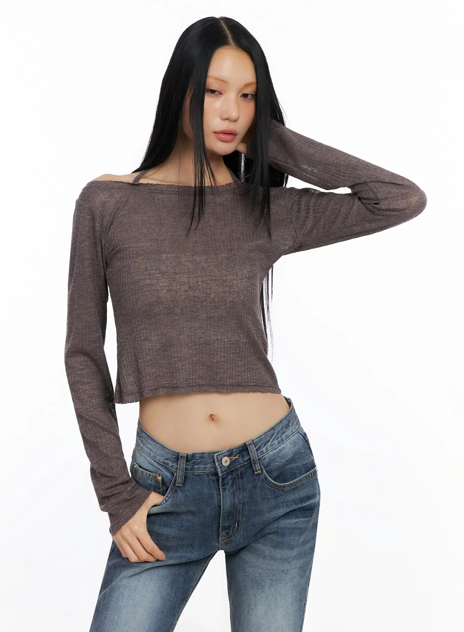 Ribbed Halterneck Top IO516 - Image 6