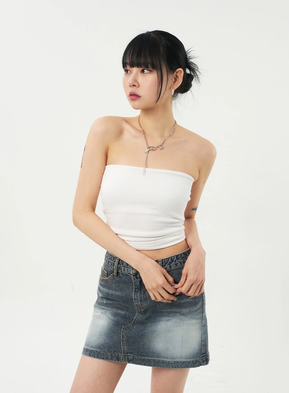 Ribbed Knit Tube Top CA327 - Image 4
