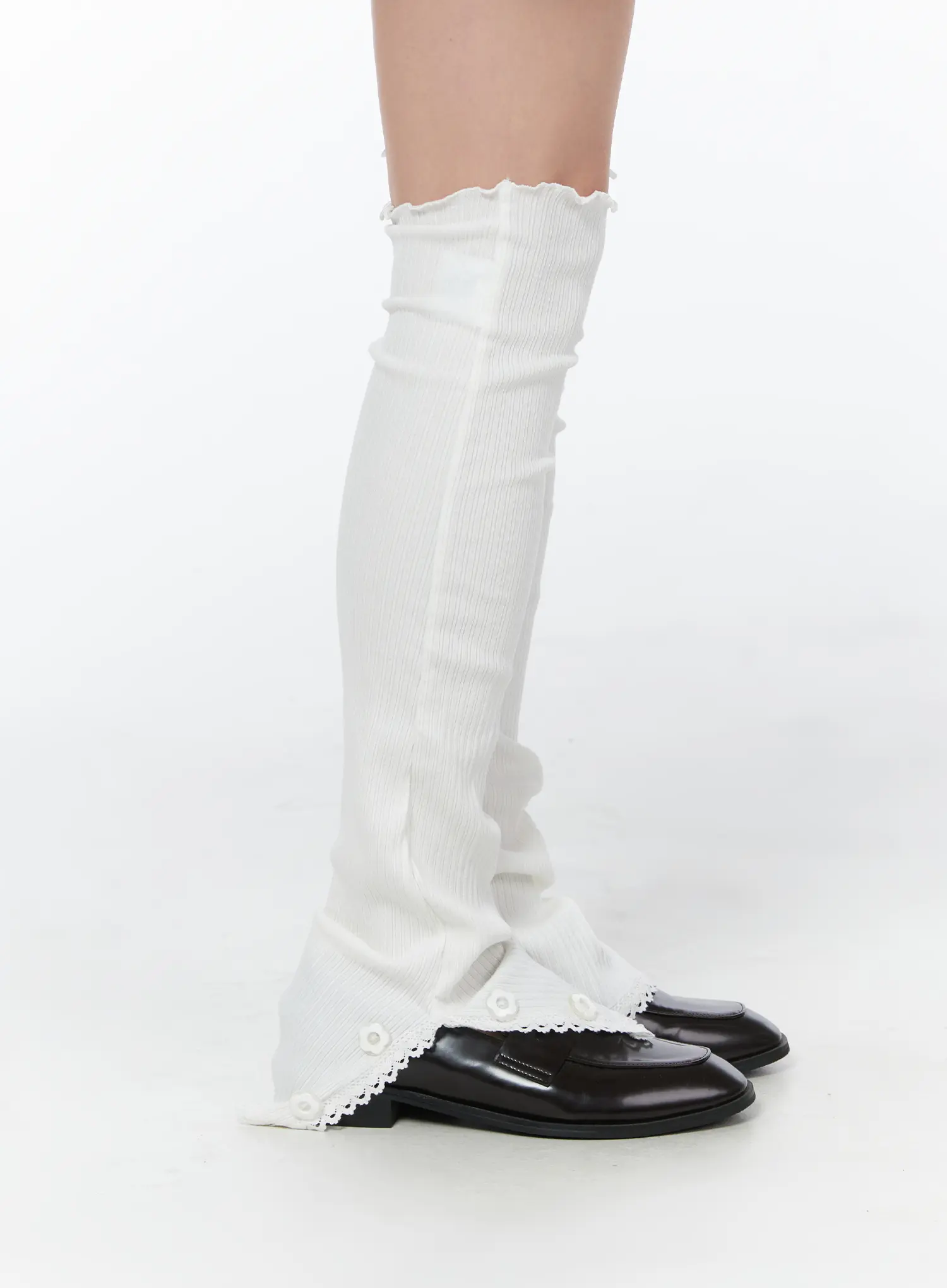 Ribbed Lace Botton Leg Warmers CY513 - Image 5