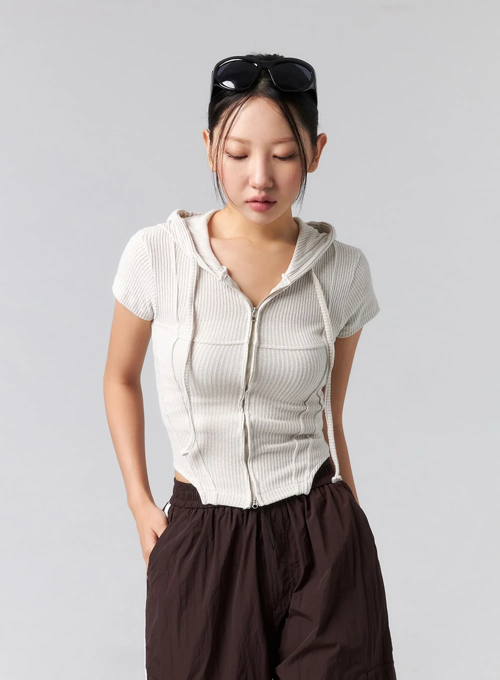 Ribbed Zip-Up Hoodie CL318 - Image 5