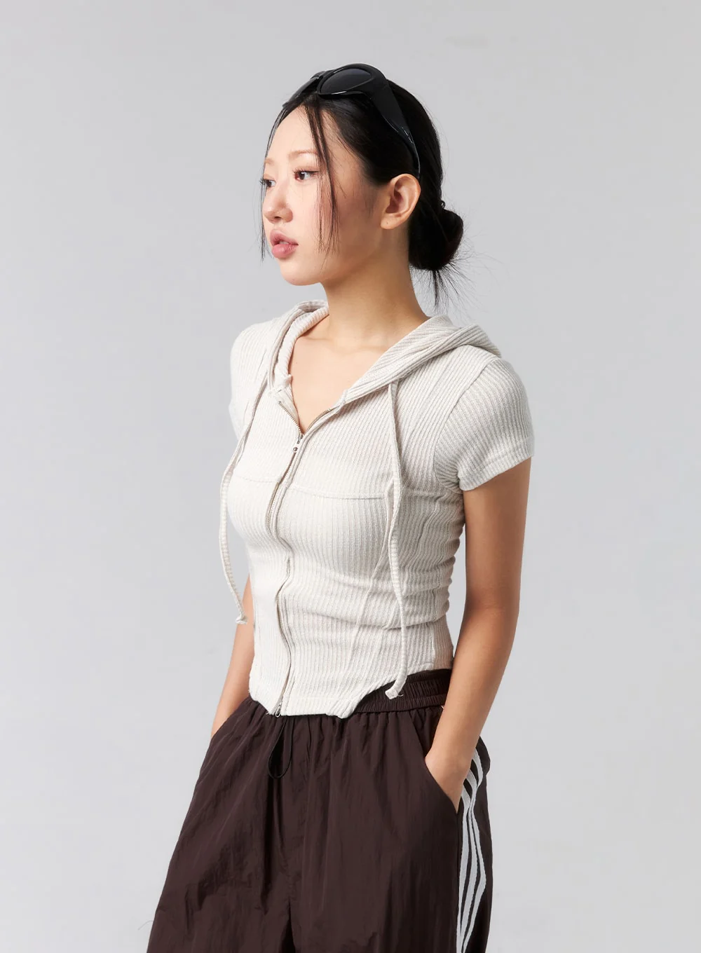 Ribbed Zip-Up Hoodie CL318 - Image 9