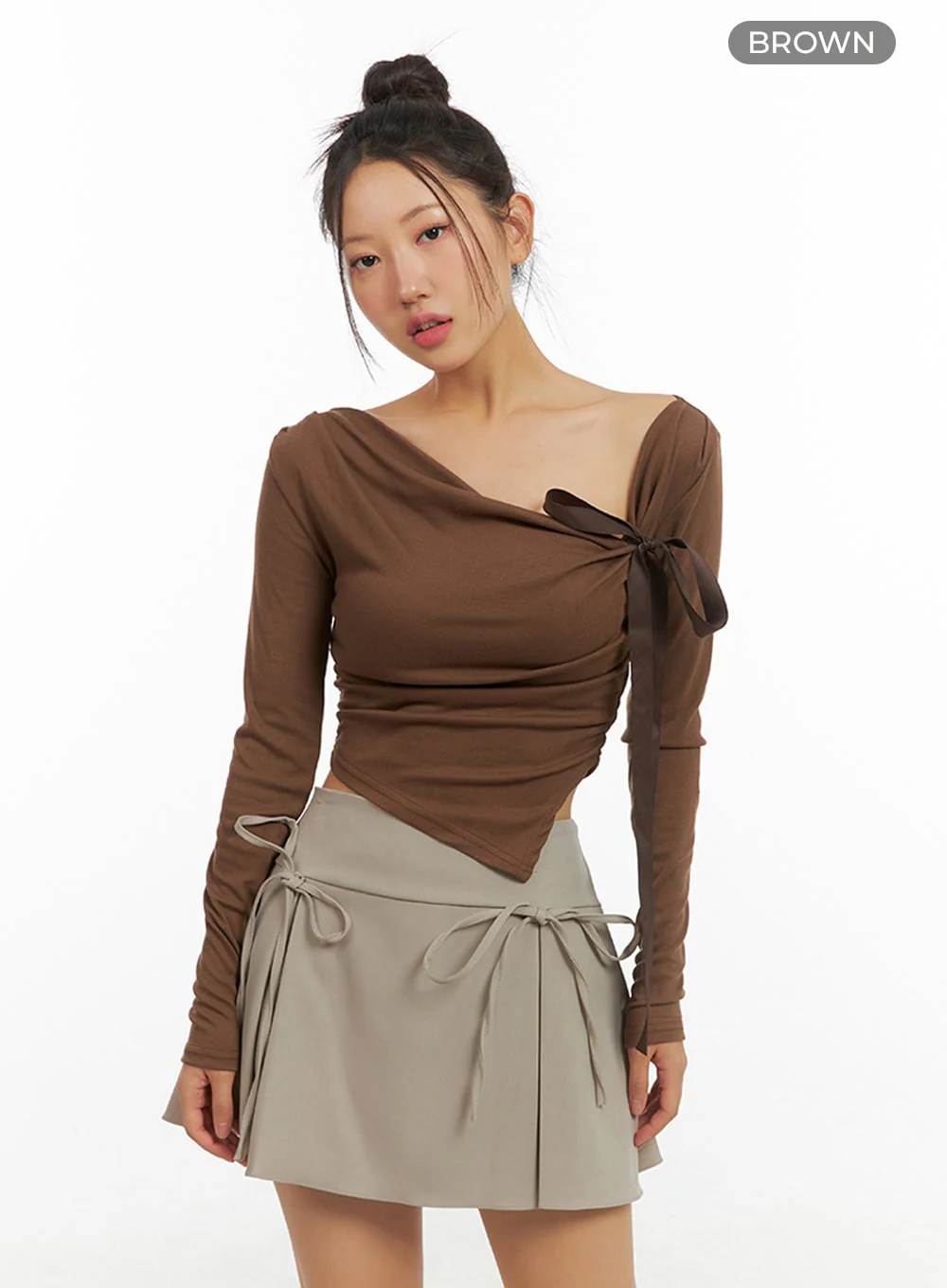 Ribbon Asymmetrical Slit Top IS402 - Image 10