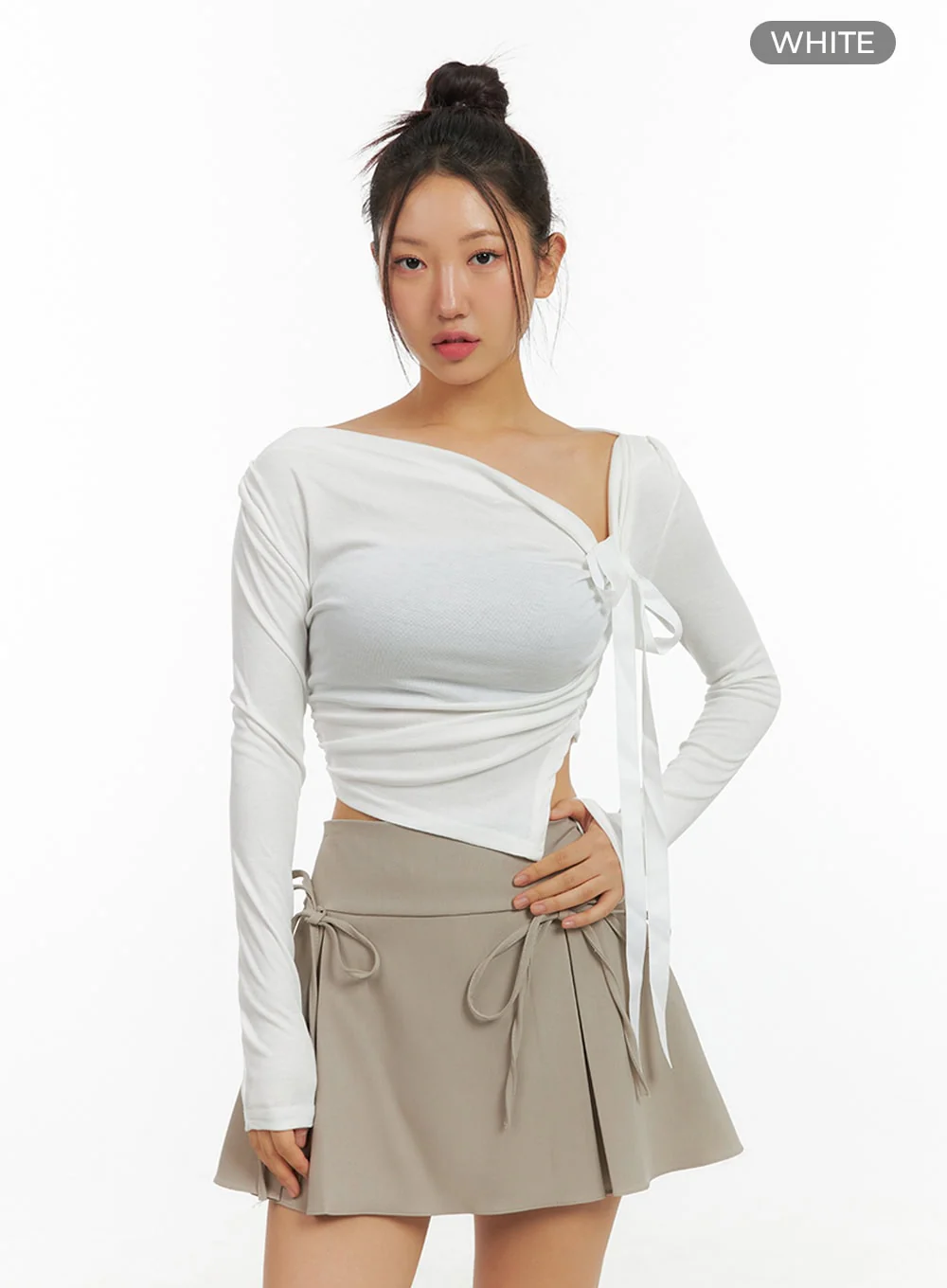 Ribbon Asymmetrical Slit Top IS402 - Image 11