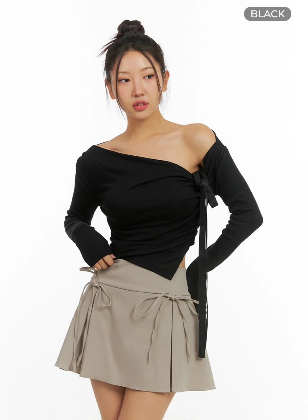 Ribbon Asymmetrical Slit Top IS402 - Image 12