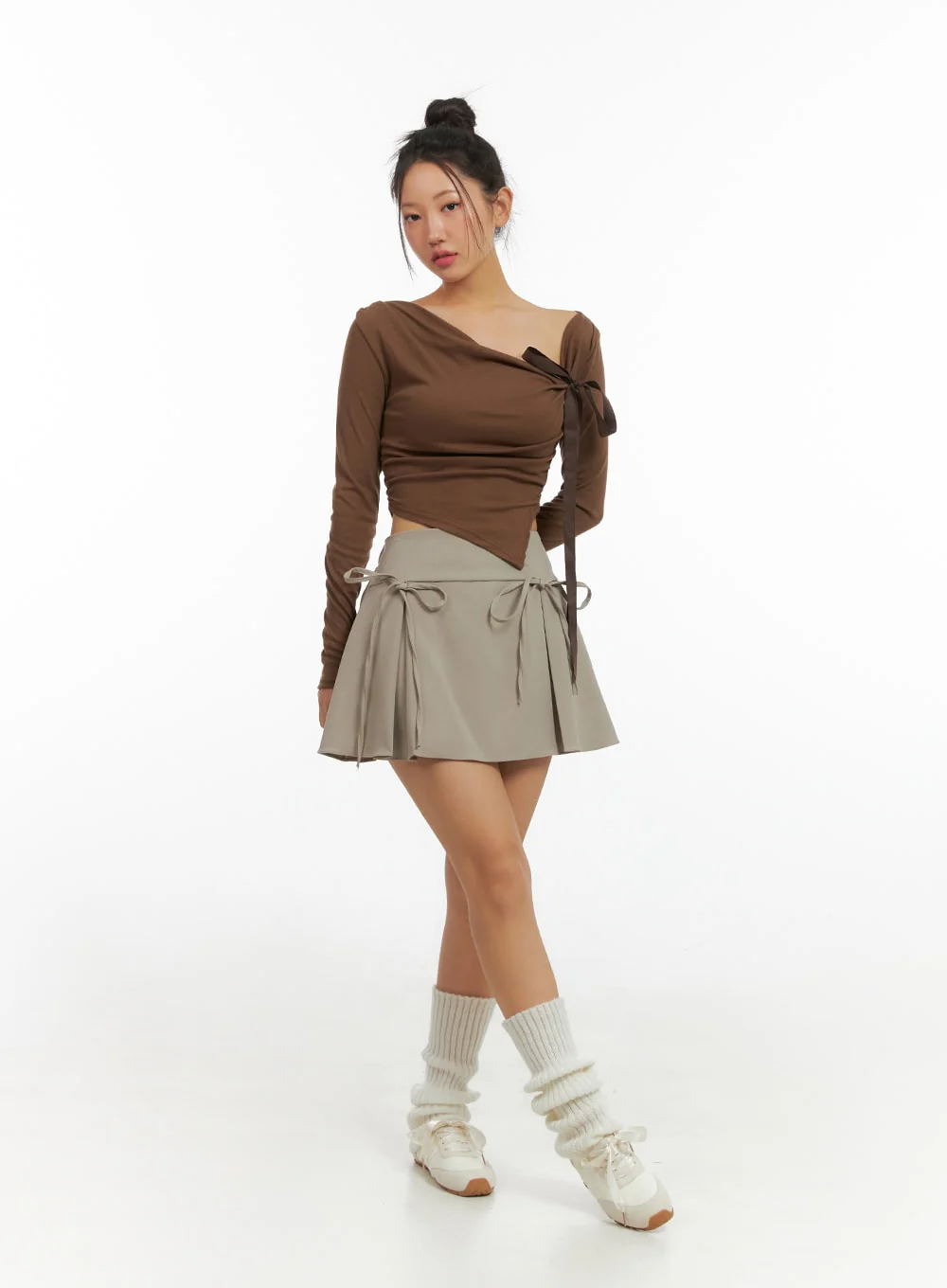Ribbon Asymmetrical Slit Top IS402 - Image 2