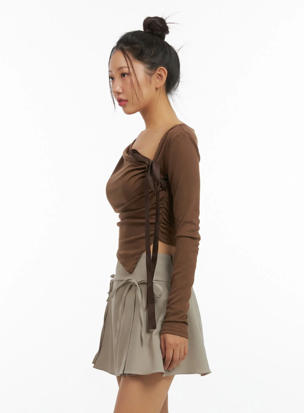 Ribbon Asymmetrical Slit Top IS402 - Image 5