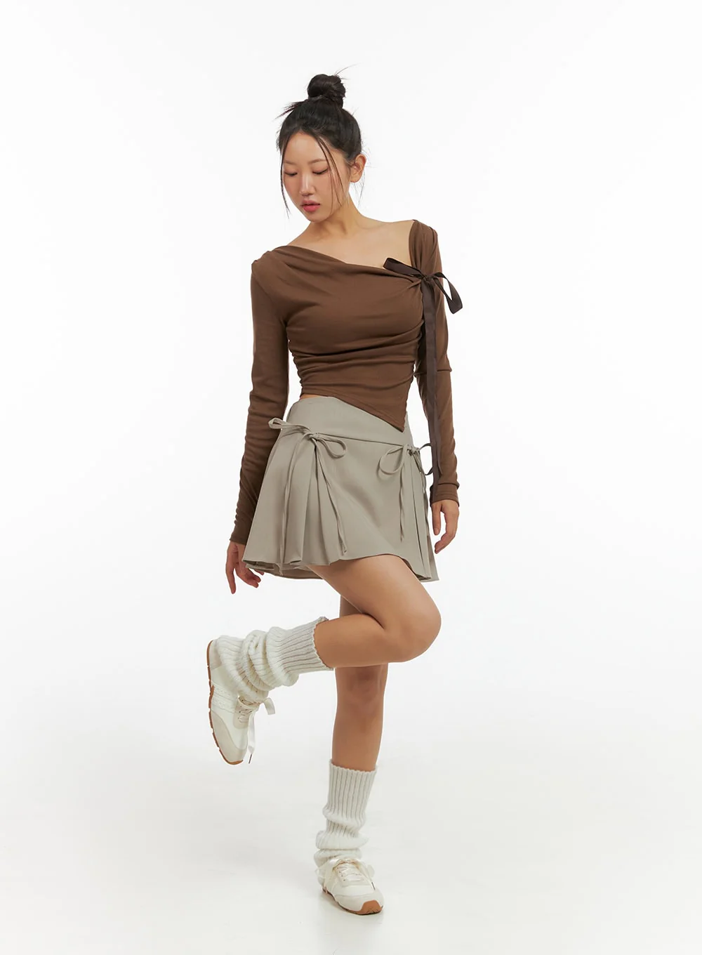 Ribbon Asymmetrical Slit Top IS402 - Image 7