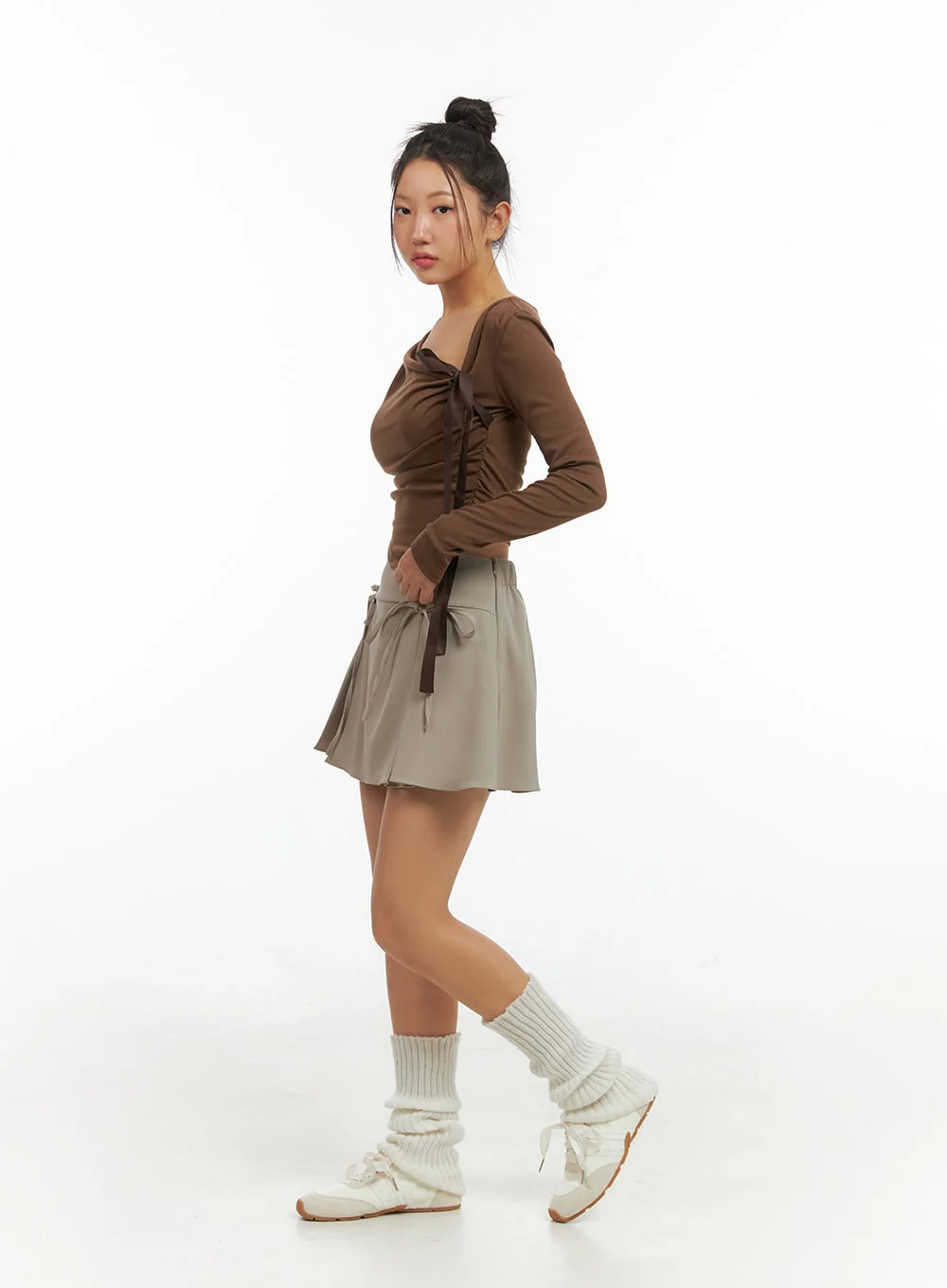 Ribbon Asymmetrical Slit Top IS402 - Image 8