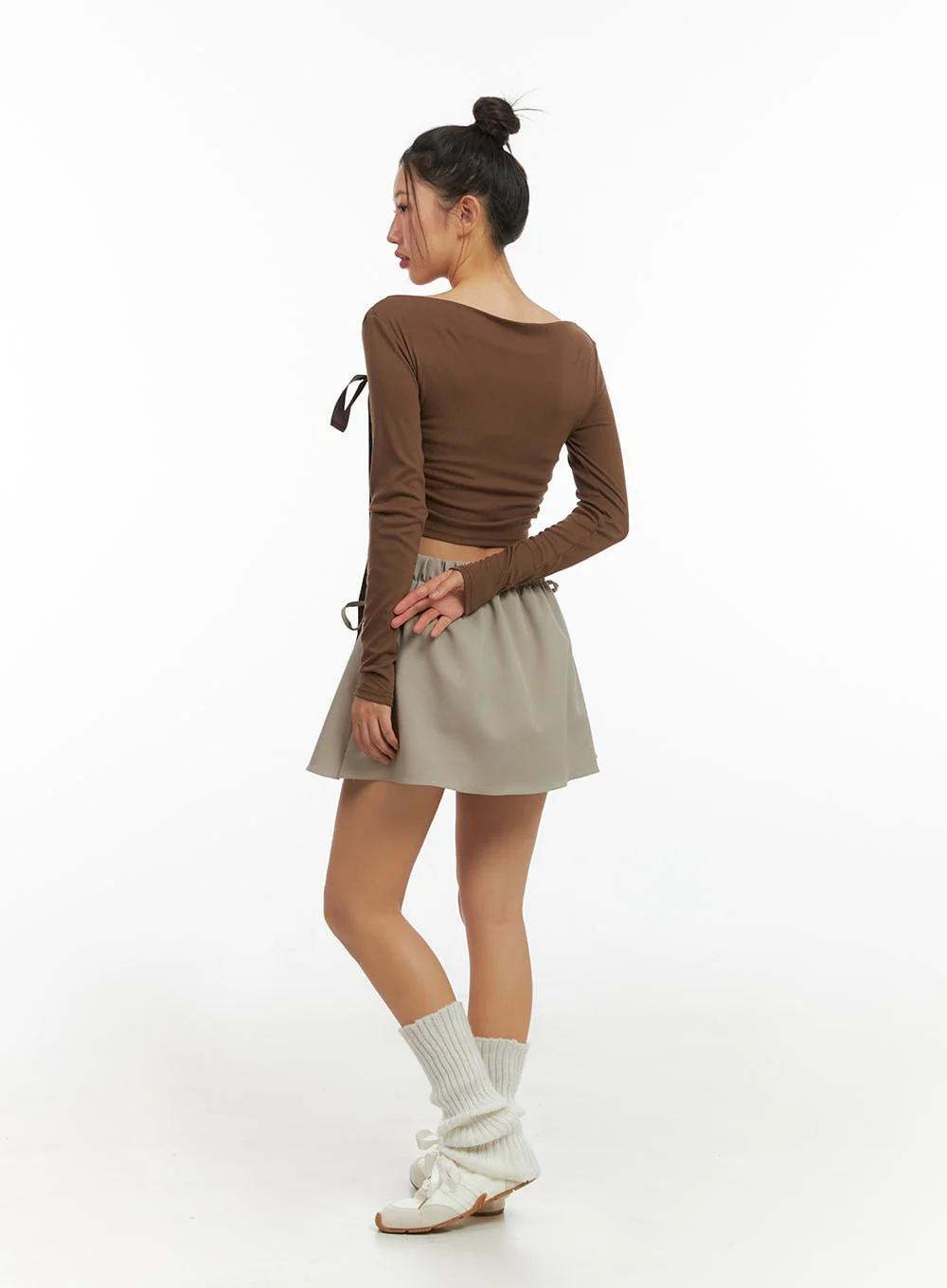 Ribbon Asymmetrical Slit Top IS402 - Image 9