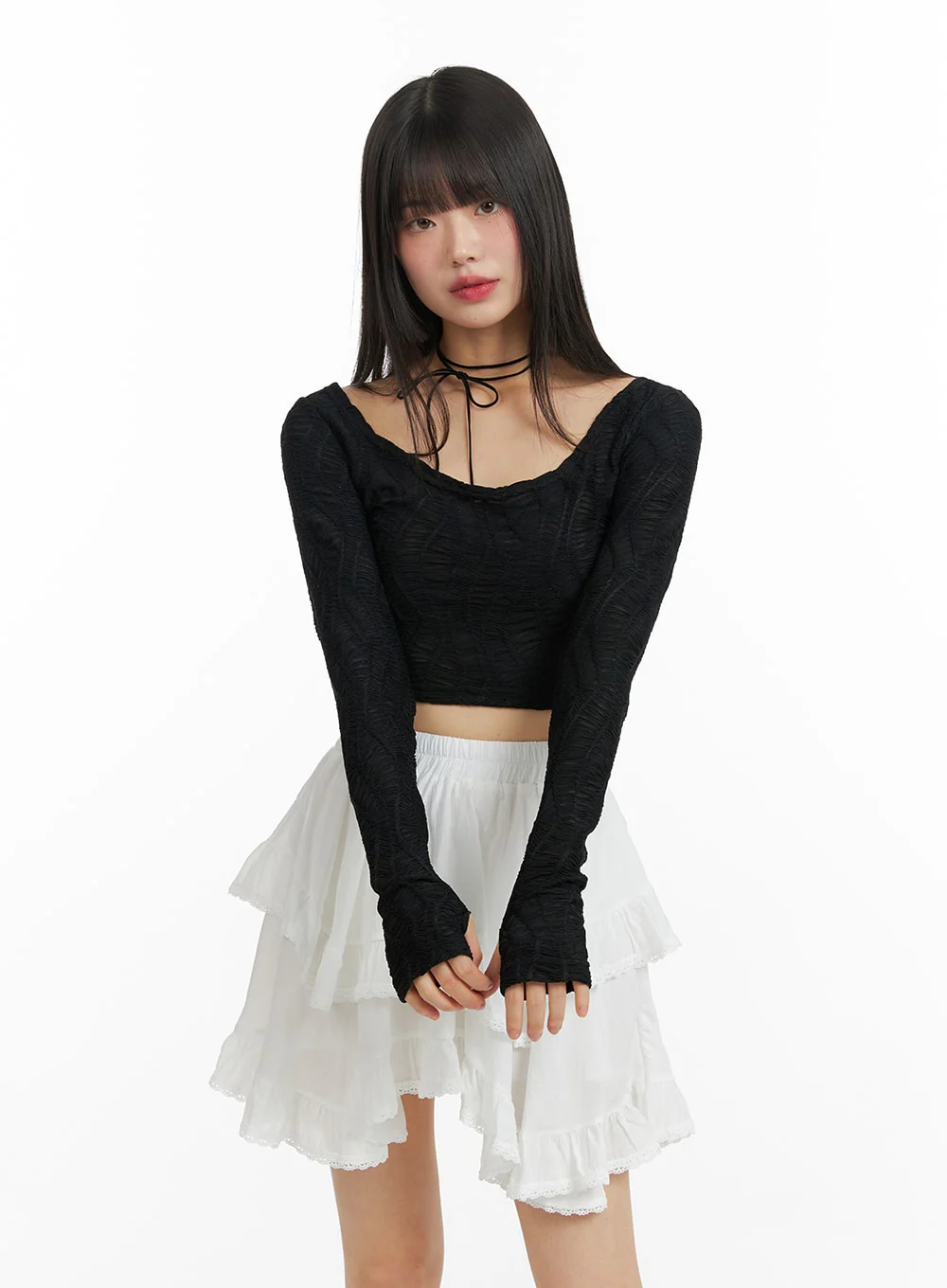 Ribbon Choker Necklace CF422 - Image 4