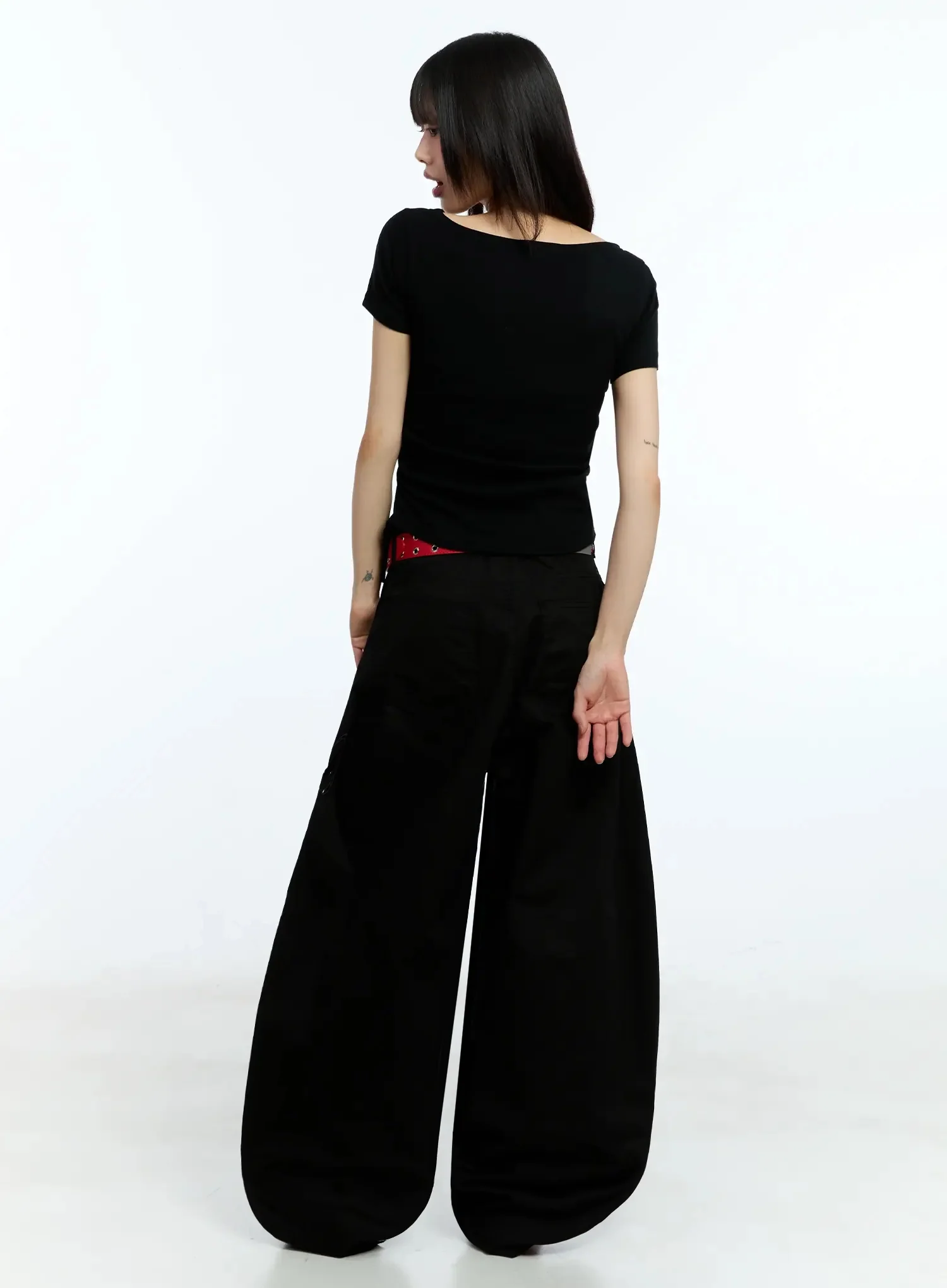 Ribbon Detail Baggy Pants IU523 - Image 11