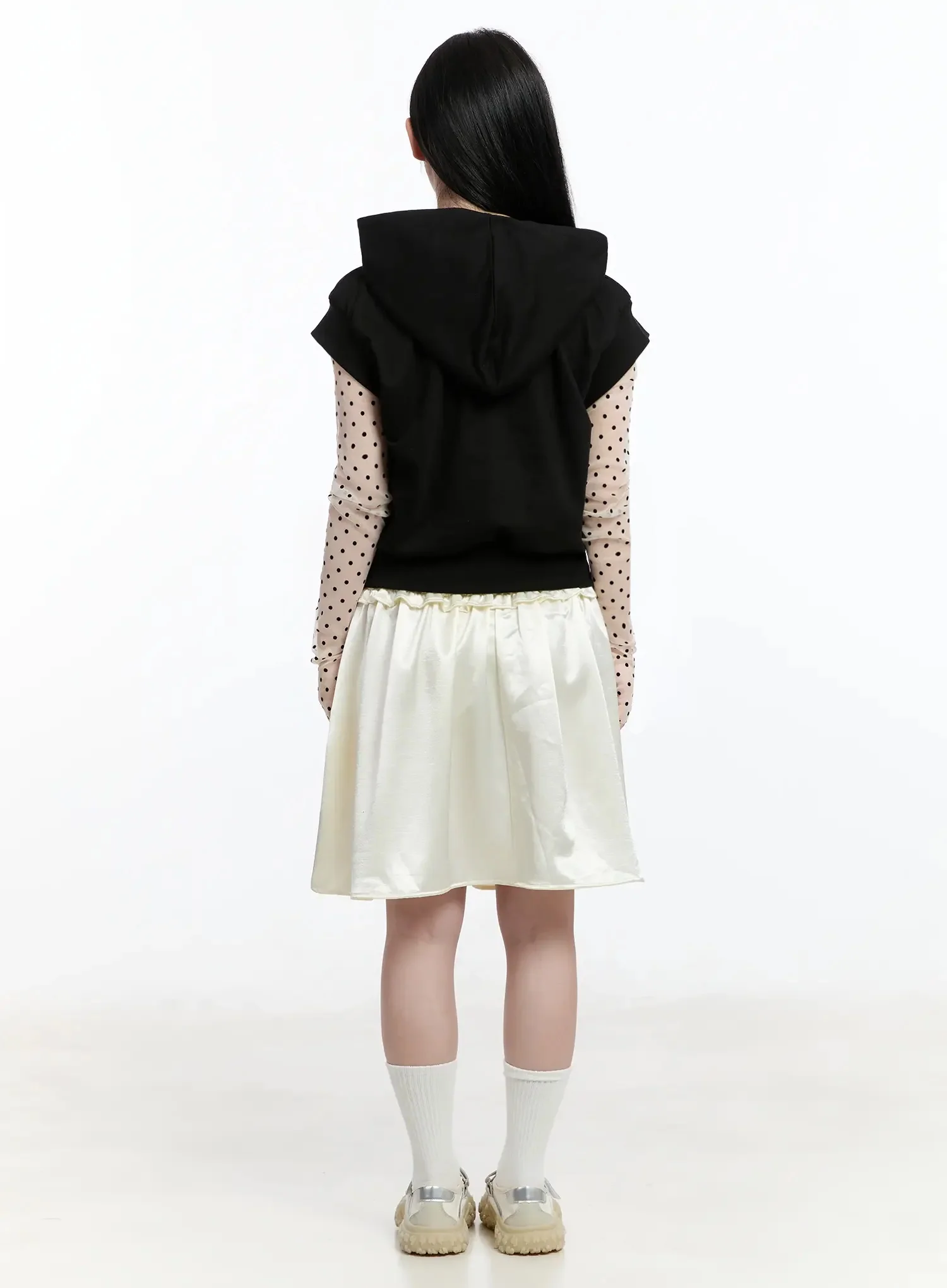 Ribbon Detail Short Sleeve Hoodie IM519 - Image 11