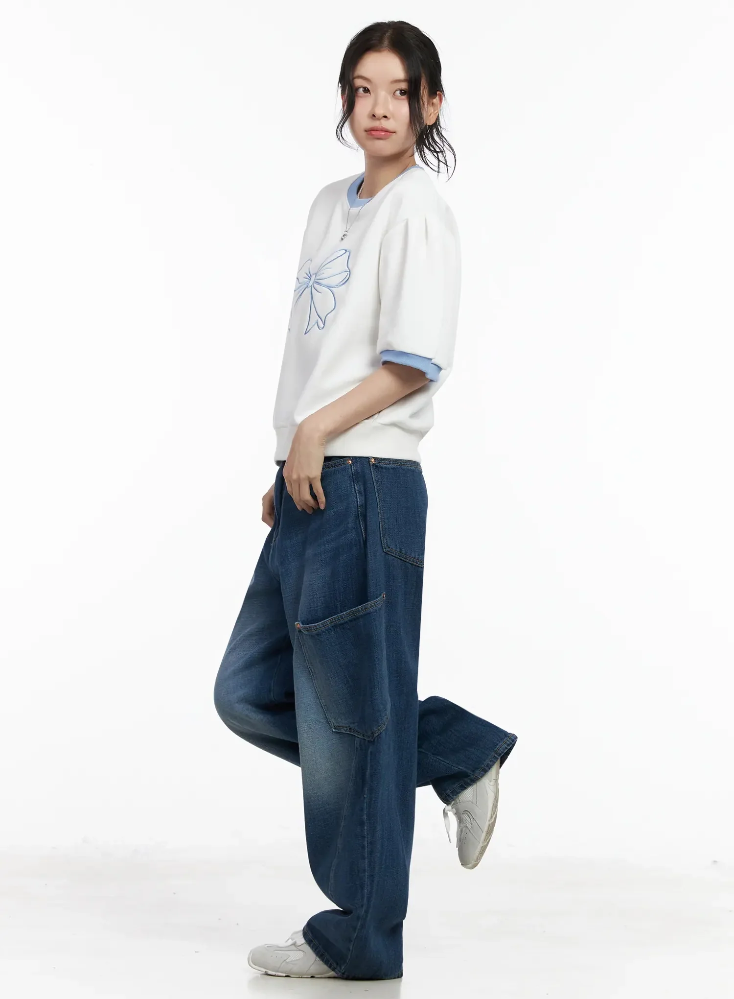 Ribbon Embroidered Short Sleeve Top IY511 - Image 10