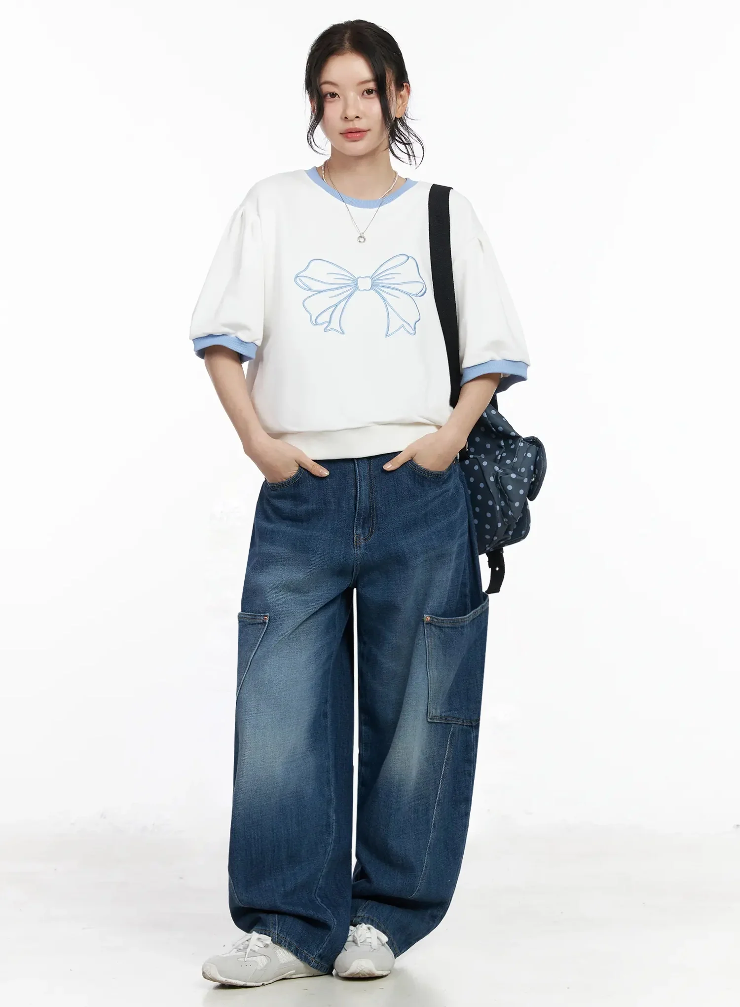 Ribbon Embroidered Short Sleeve Top IY511 - Image 12