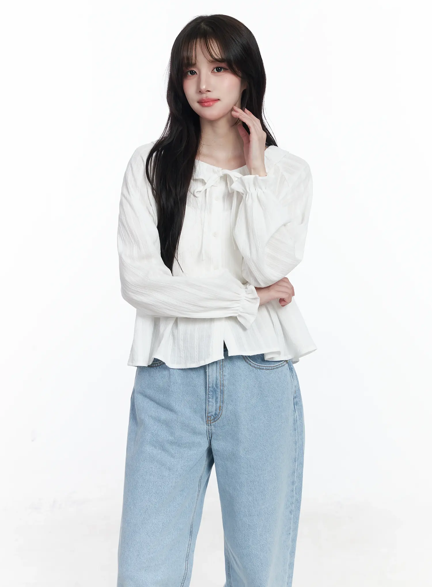 Ribbon Frill Blouse IJ529