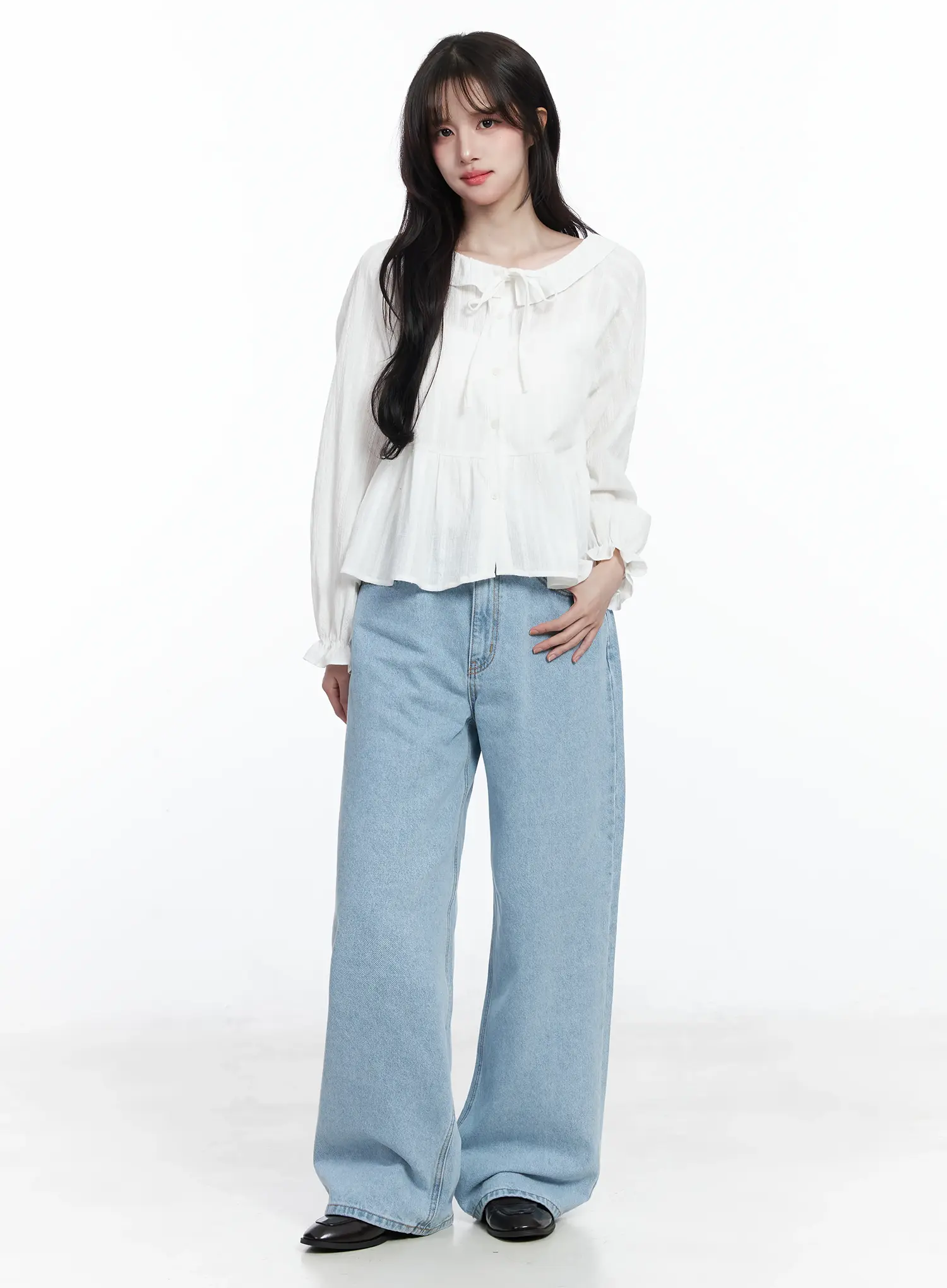 Ribbon Frill Blouse IJ529 - Image 5