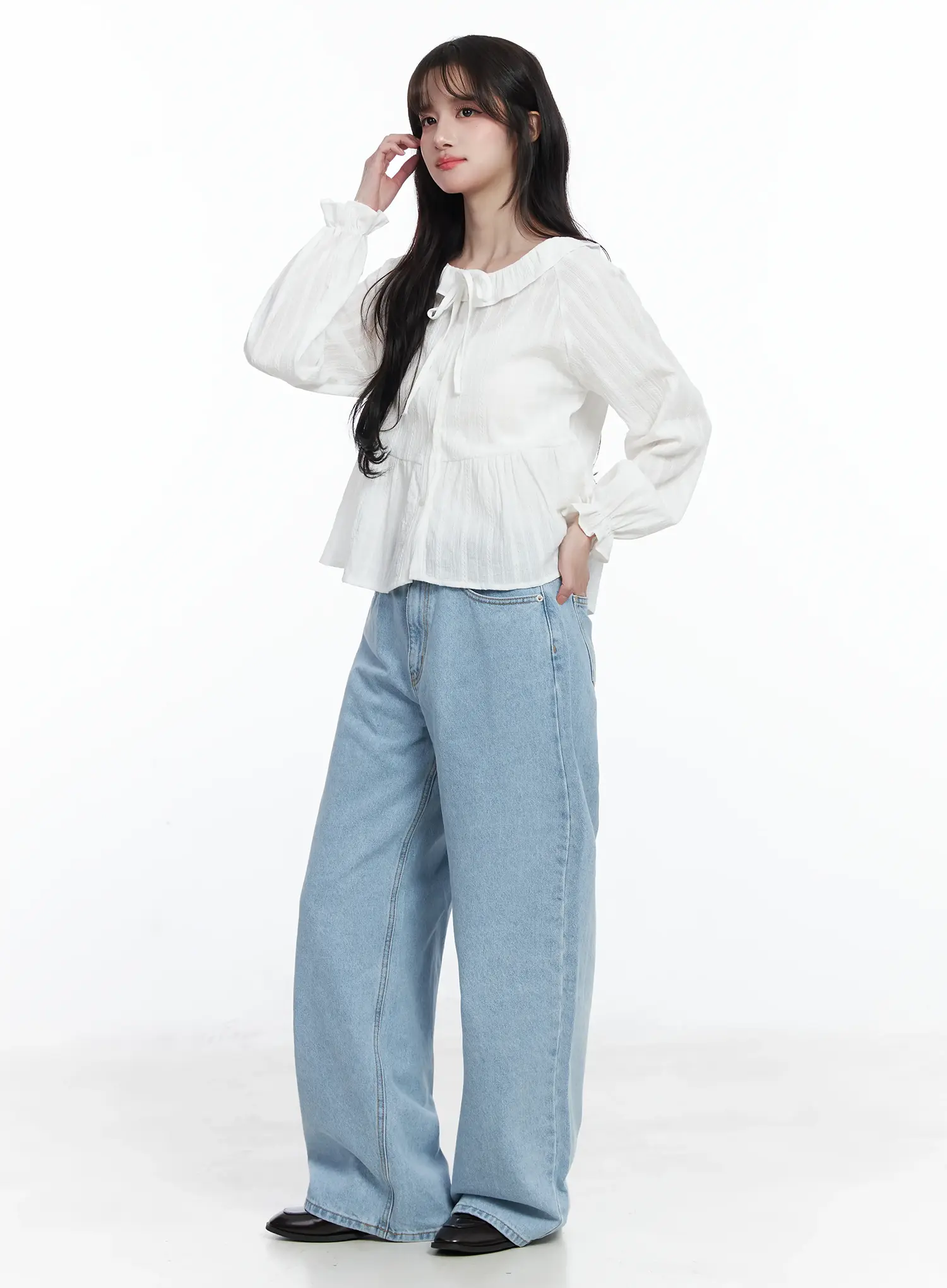 Ribbon Frill Blouse IJ529 - Image 6