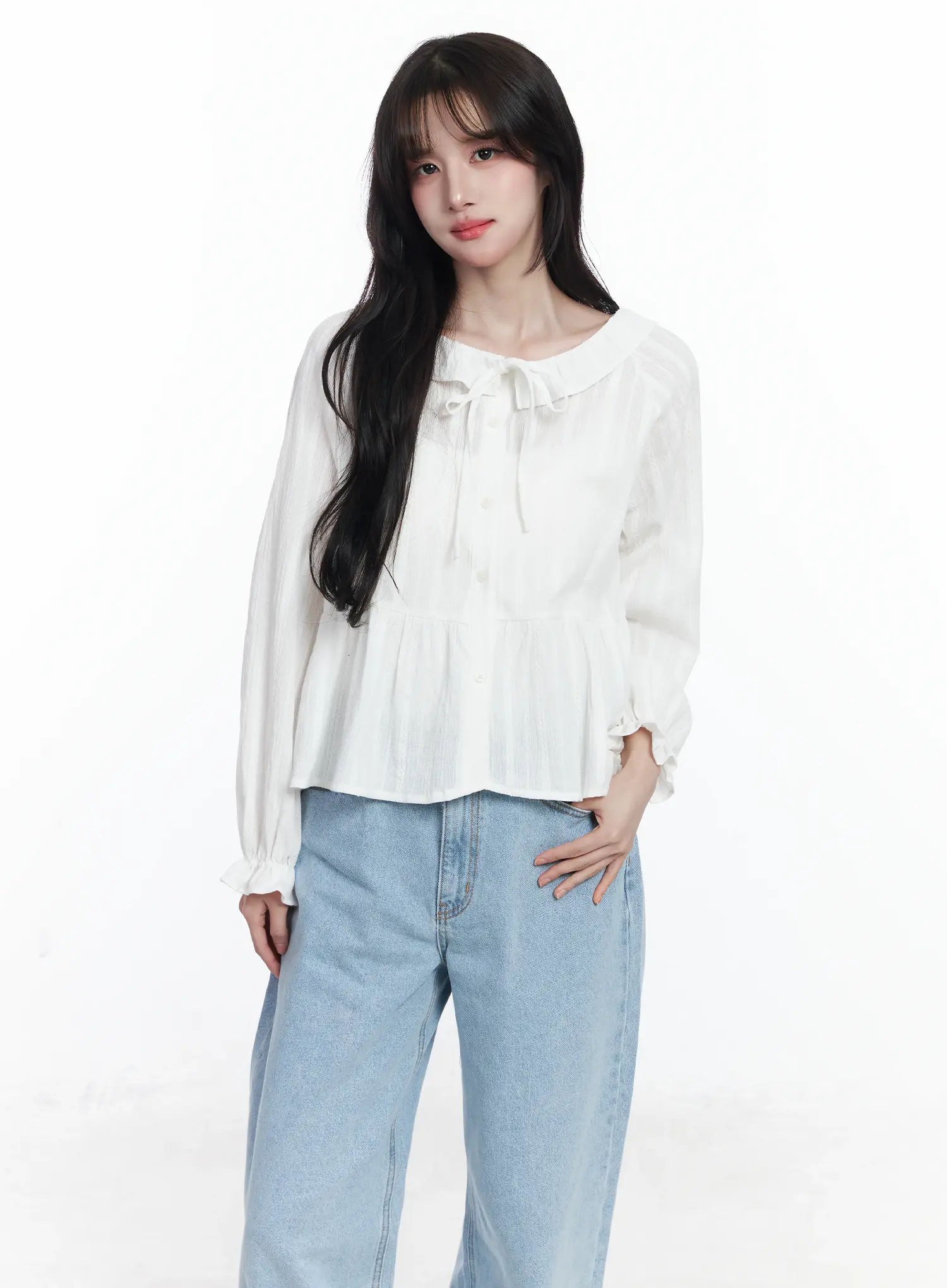 Ribbon Frill Blouse IJ529 - Image 8