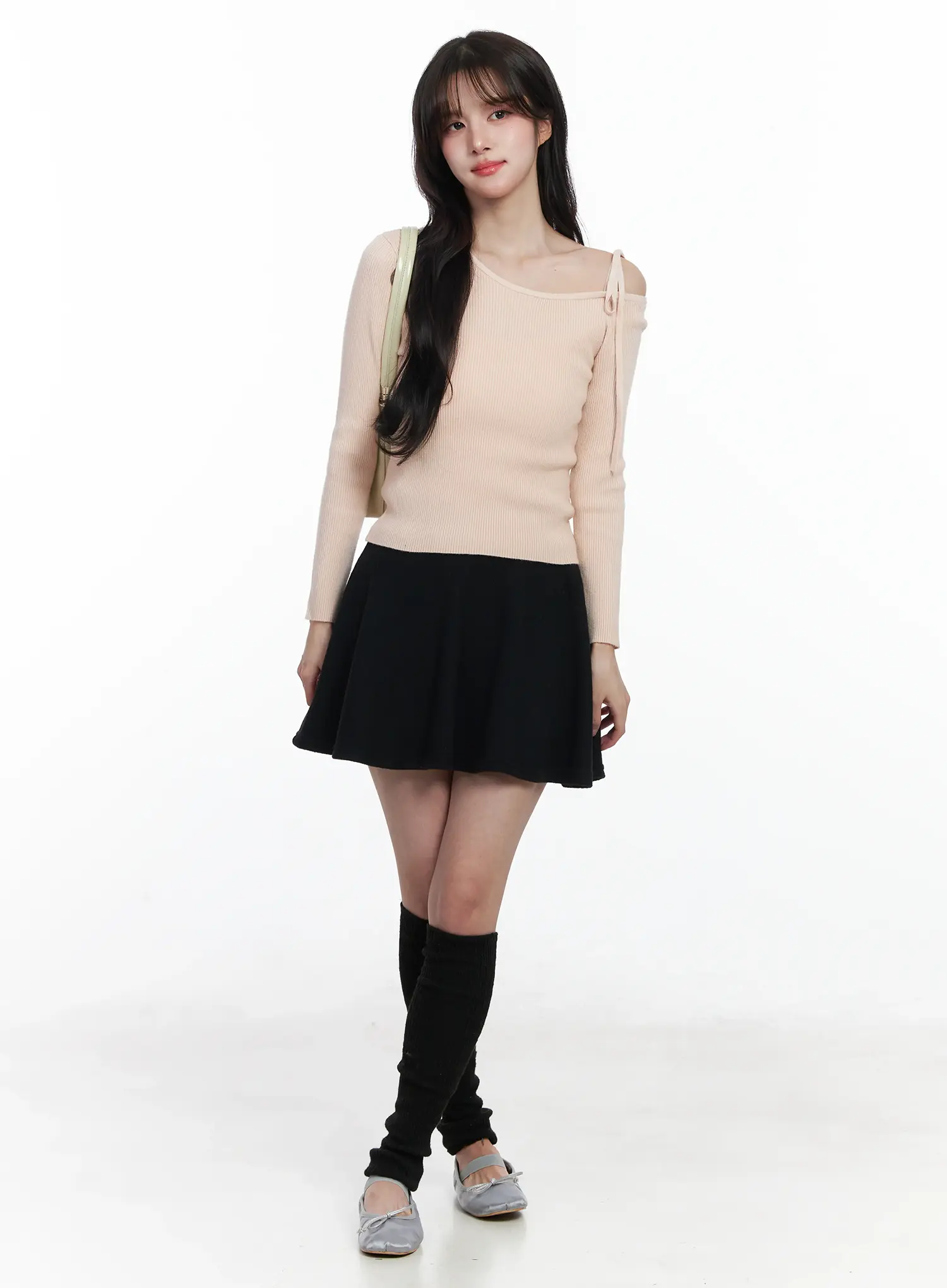 Ribbon Off-Shoulder Knit Top IJ529 - Image 10