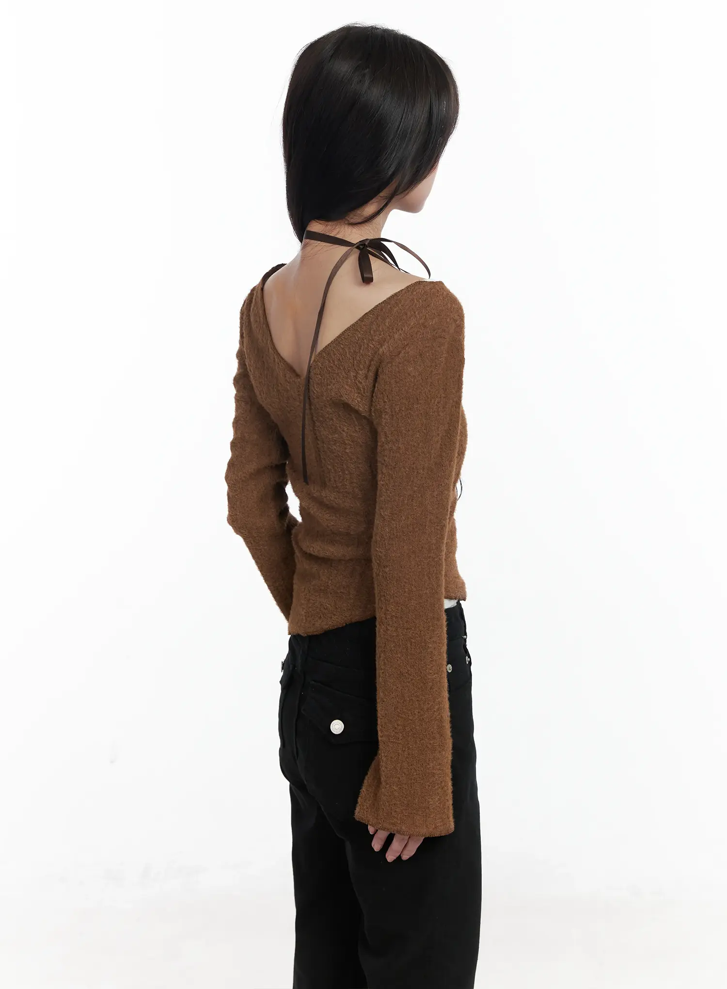 Ribbon Off-Shoulder Sweater IJ529 - Image 13