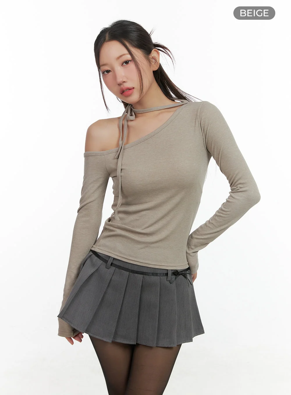 Ribbon One Shoulder Top CO417 - Image 10