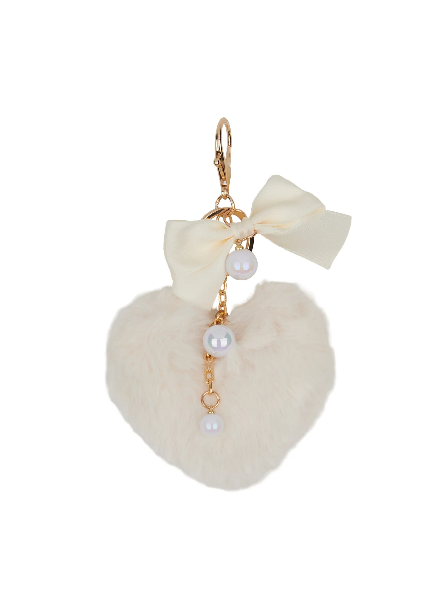 Ribbon Pearl Heart Keychain CM519 - Image 10