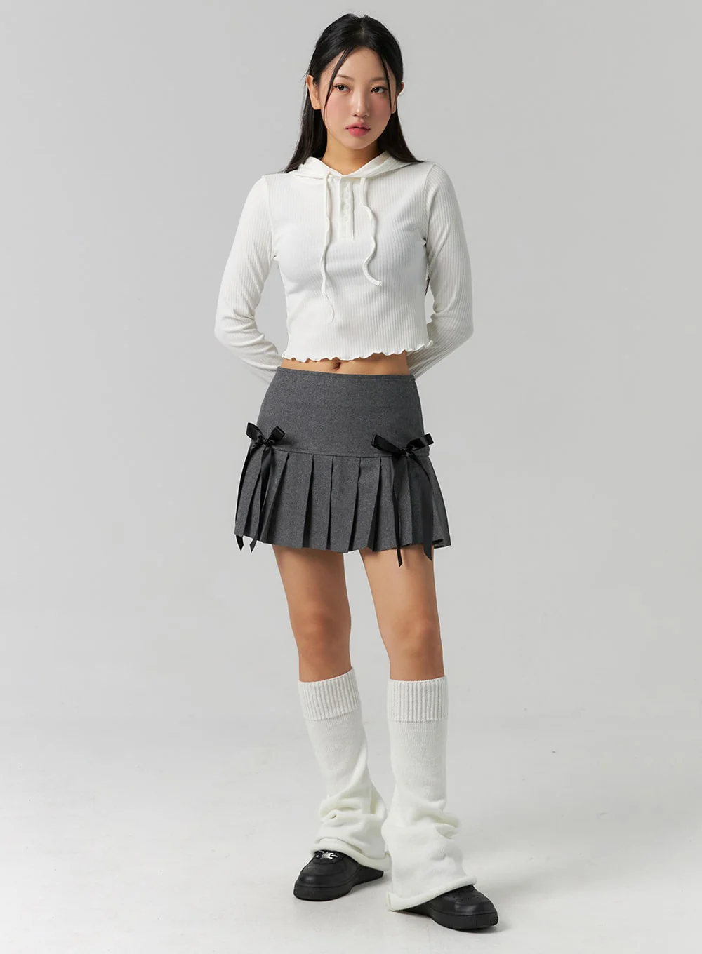 Ribbon Pleated Mini Skirt CS320 - Image 7