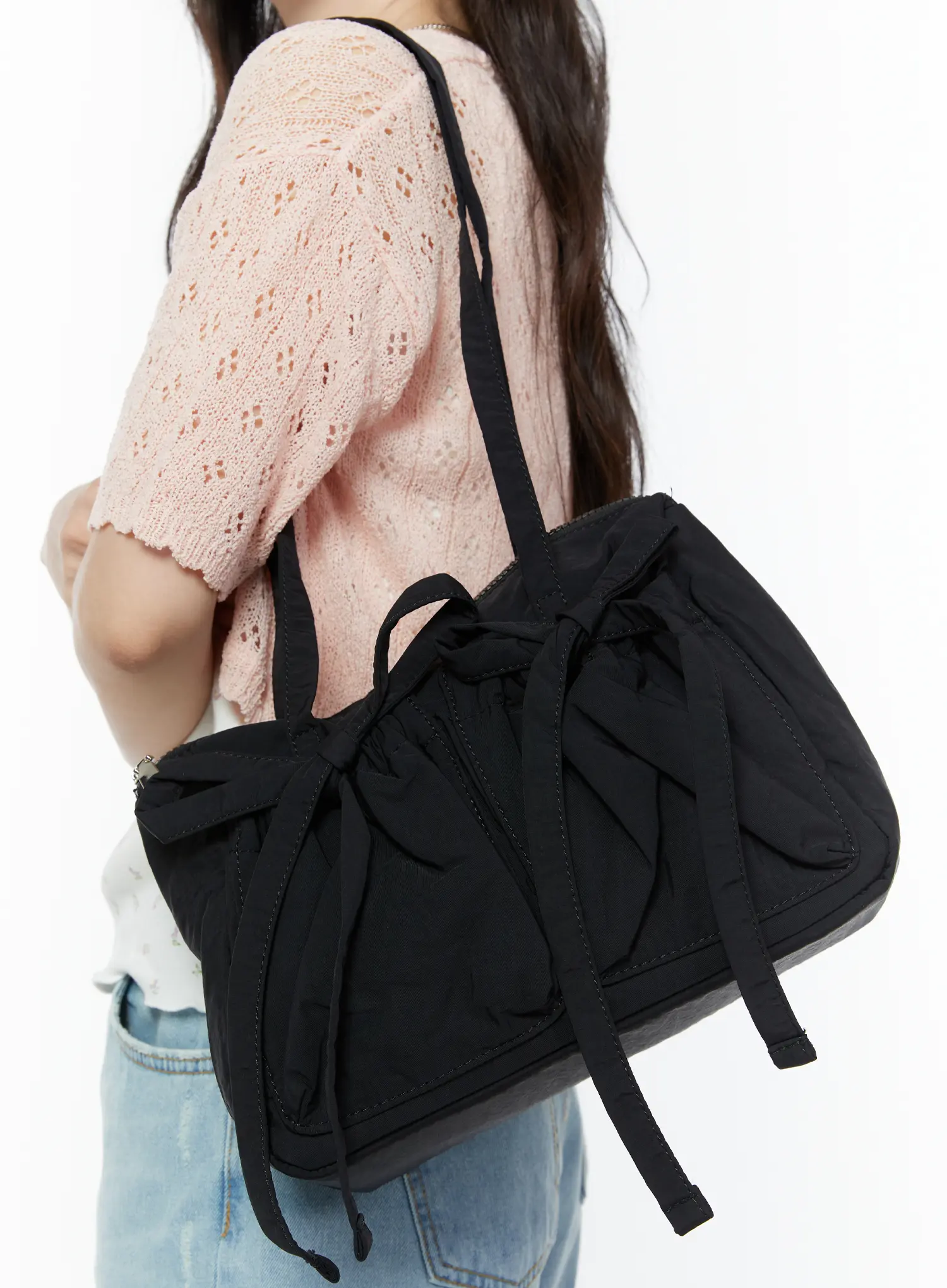 Ribbon Pocket Shoulder Bag IY507