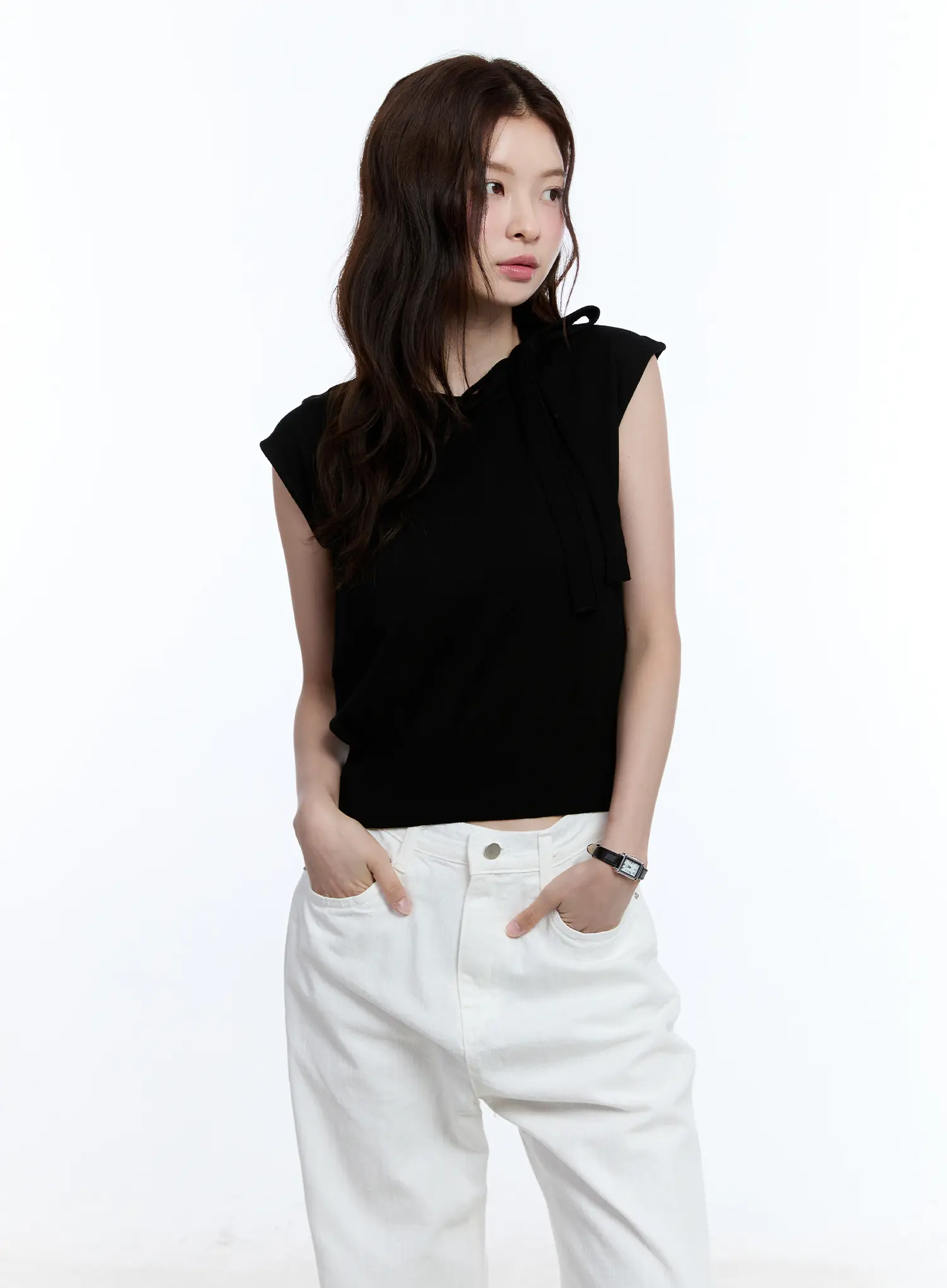 Ribbon Sleeveless Sweater CU513 - Image 11
