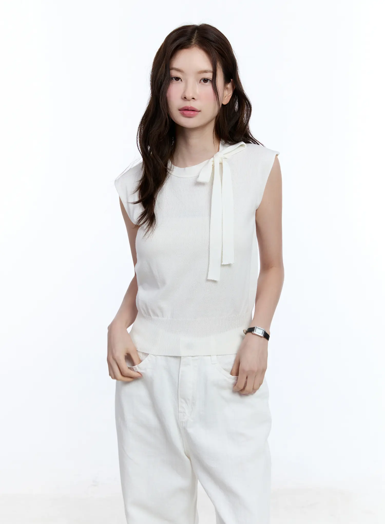 Ribbon Sleeveless Sweater CU513 - Image 2