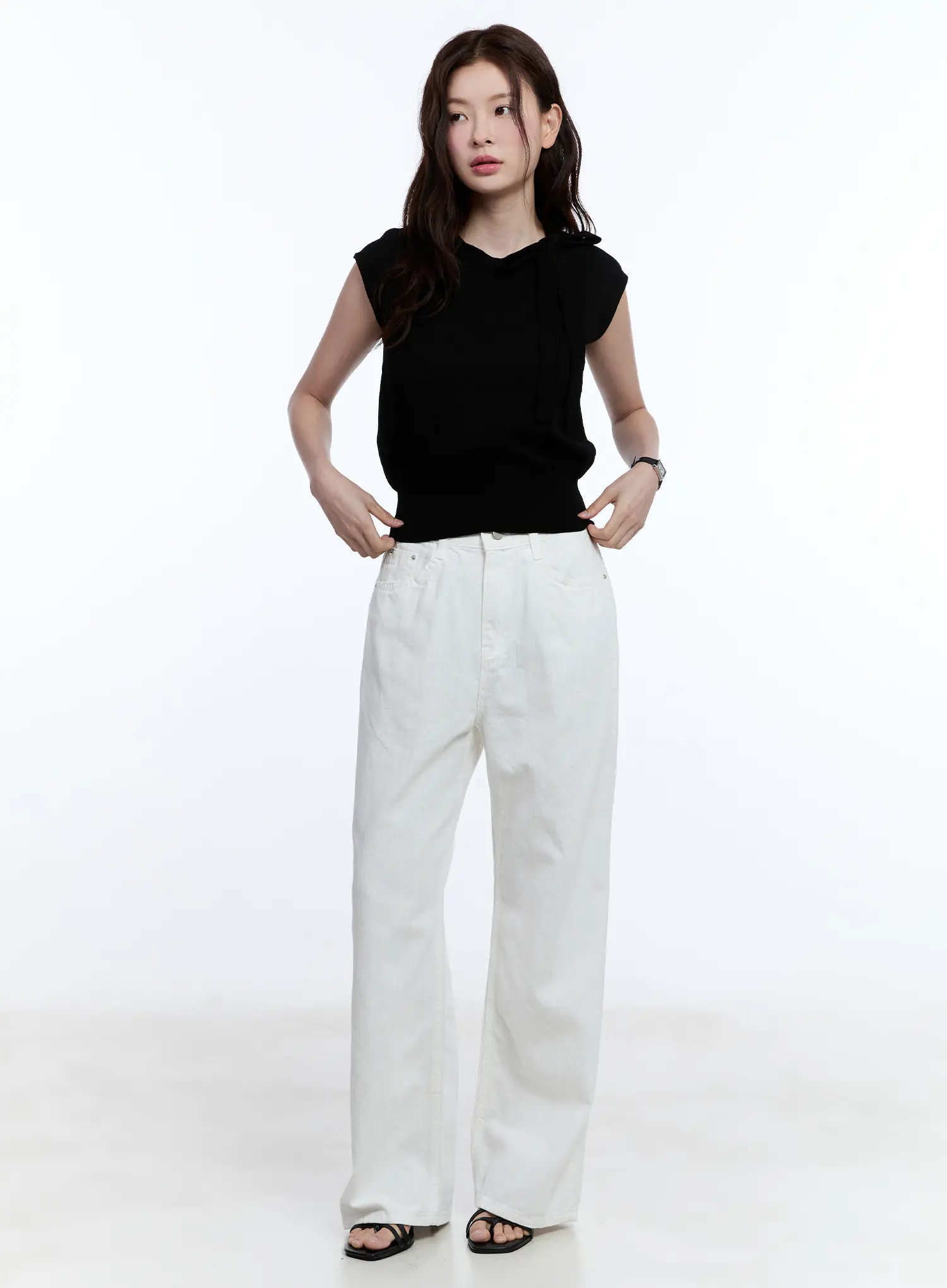 Ribbon Sleeveless Sweater CU513 - Image 4