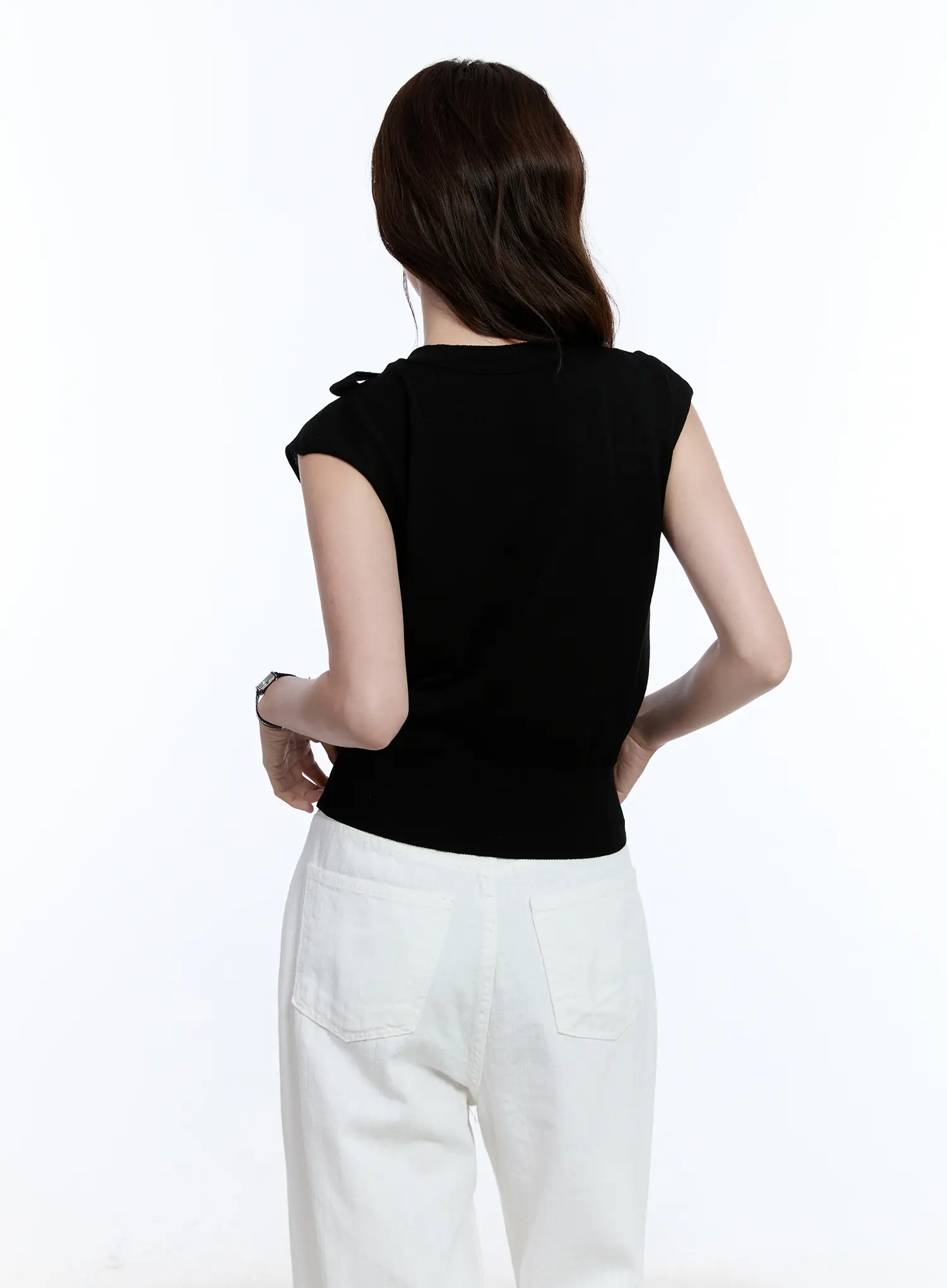 Ribbon Sleeveless Sweater CU513 - Image 9