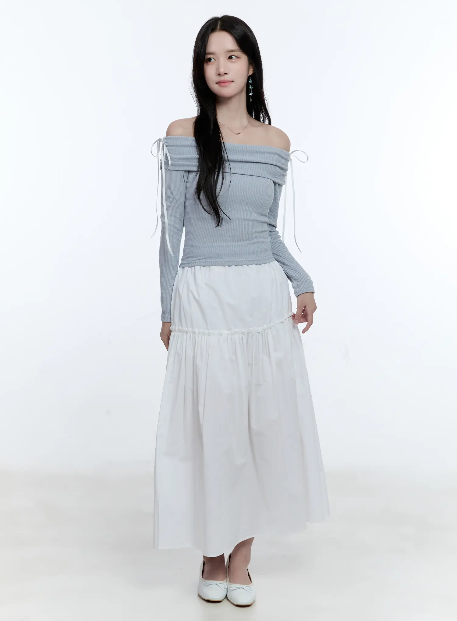 Ribbon Tie Waist Maxi Skirt CG512 - Image 3