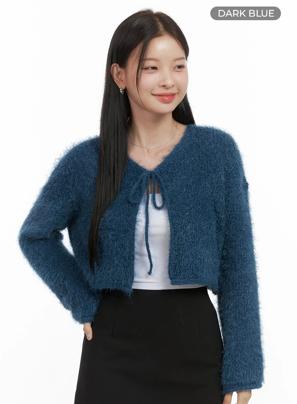 Ribbon-Trimmed Bolero Cardigan OS411 - Image 7