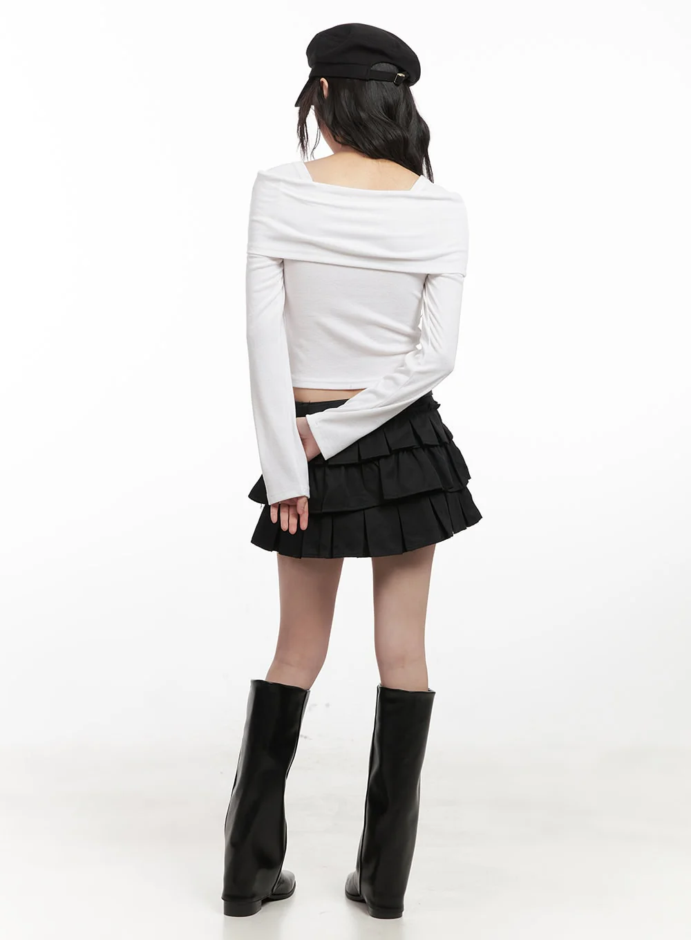 Ribbon Wrapped Asymmetric Long-Sleeve Top CJ523 - Image 7