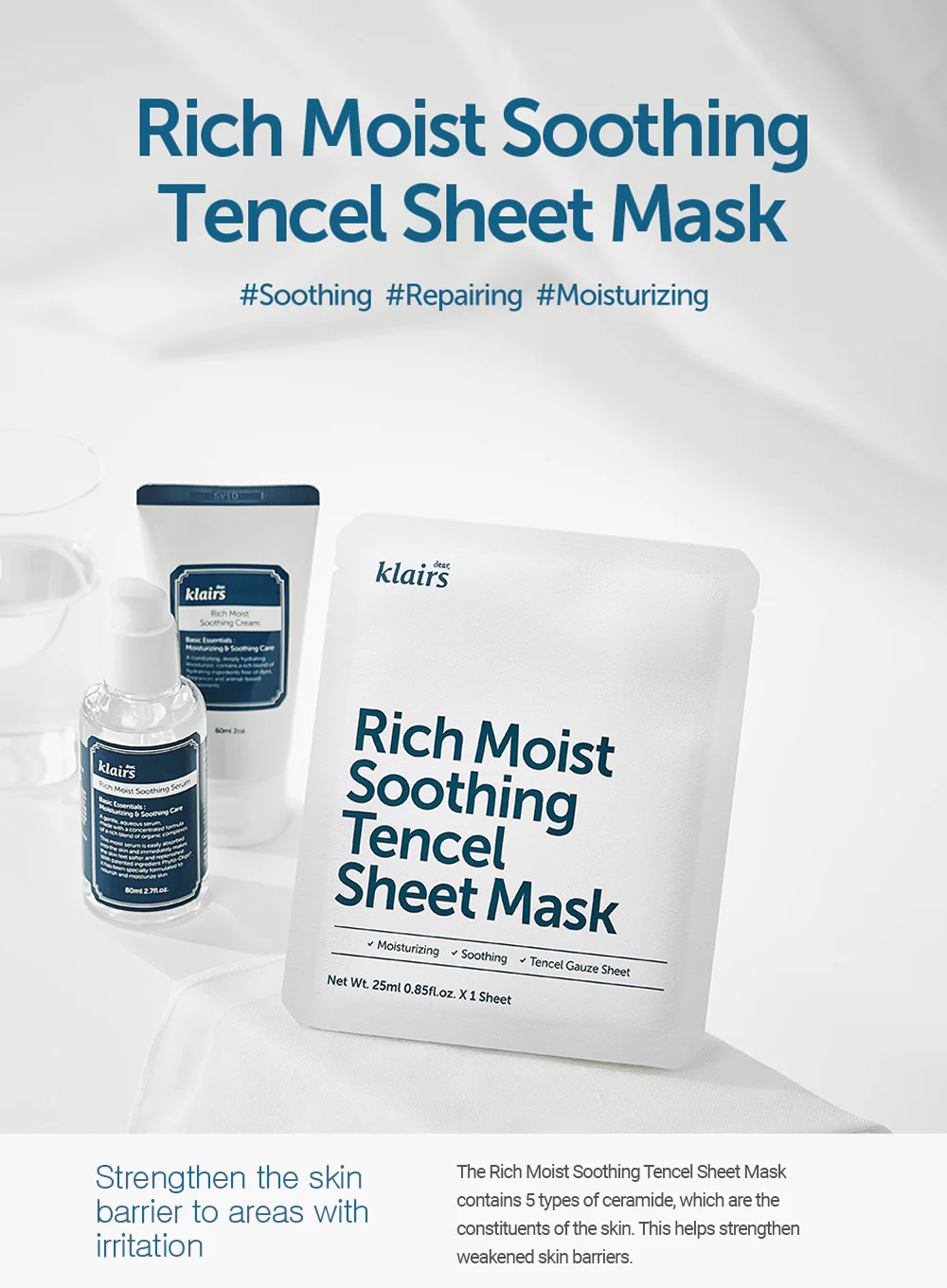 Rich Moist Soothing Tencel Sheet Mask (25ml) - Image 3