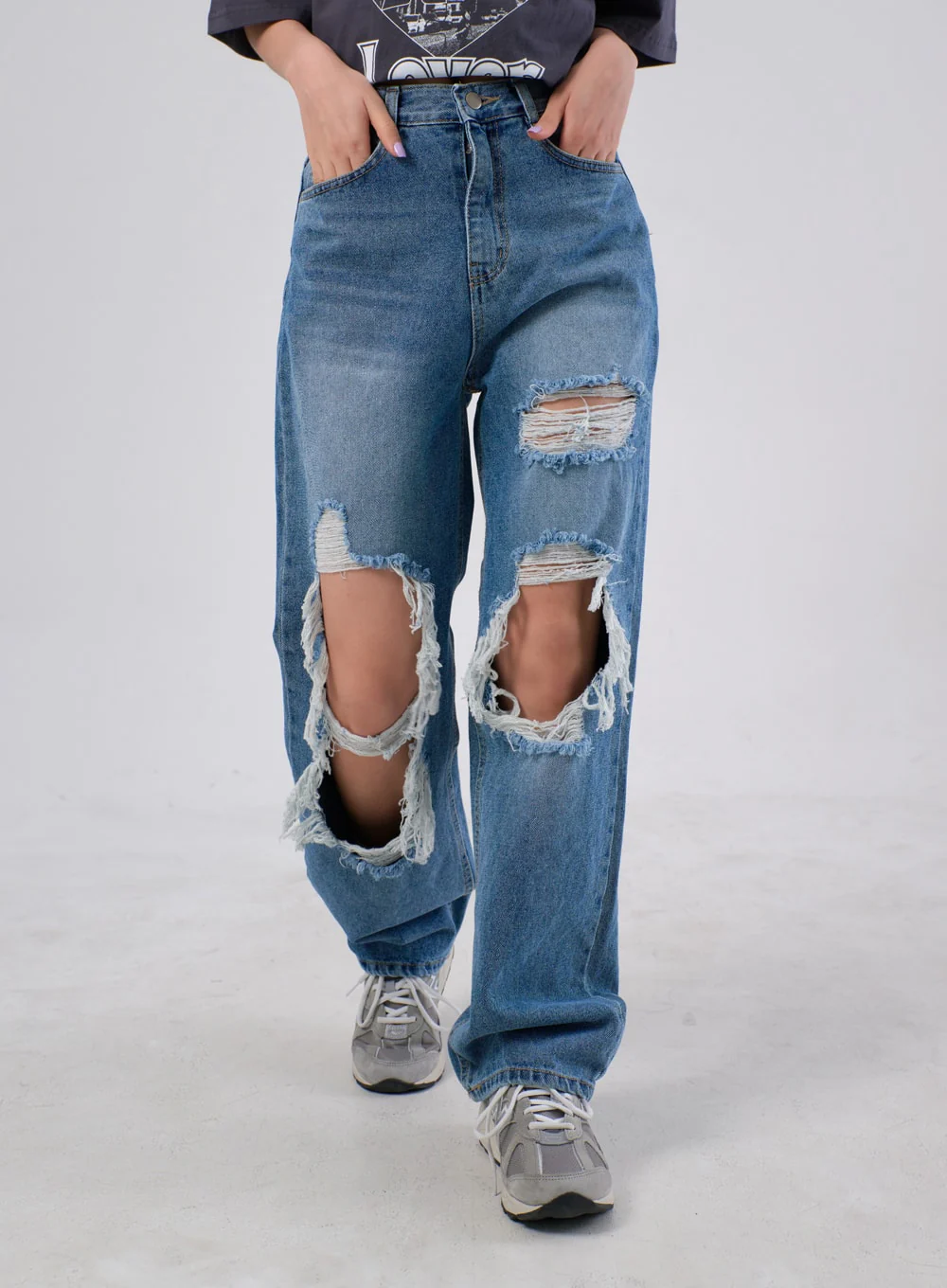 Ripped Knee Jeans IA305 - Image 8
