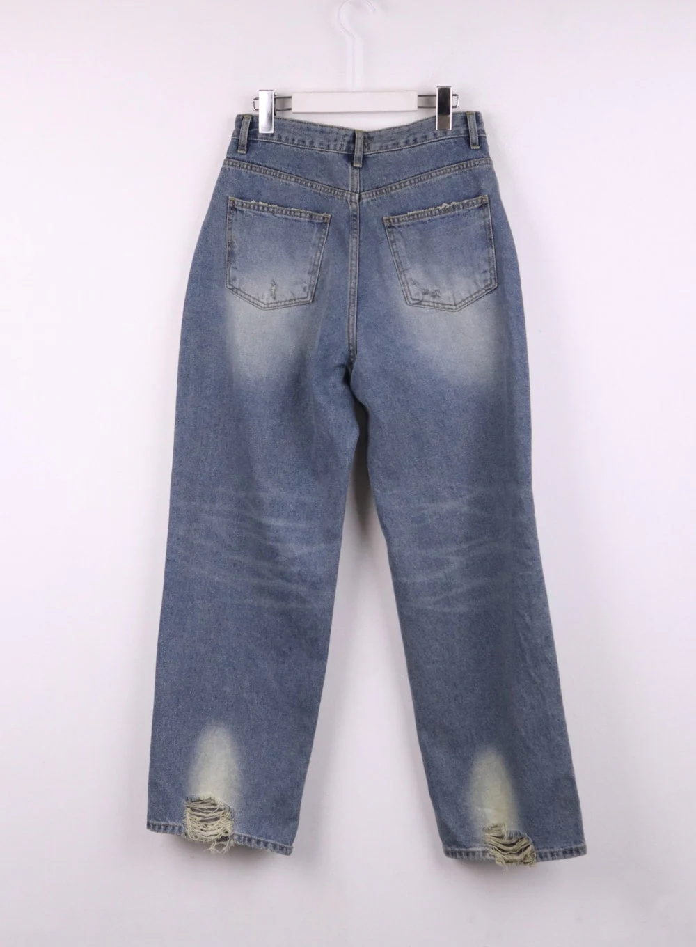 Ripped Washed Wide-Leg Jeans CJ426 - Image 9